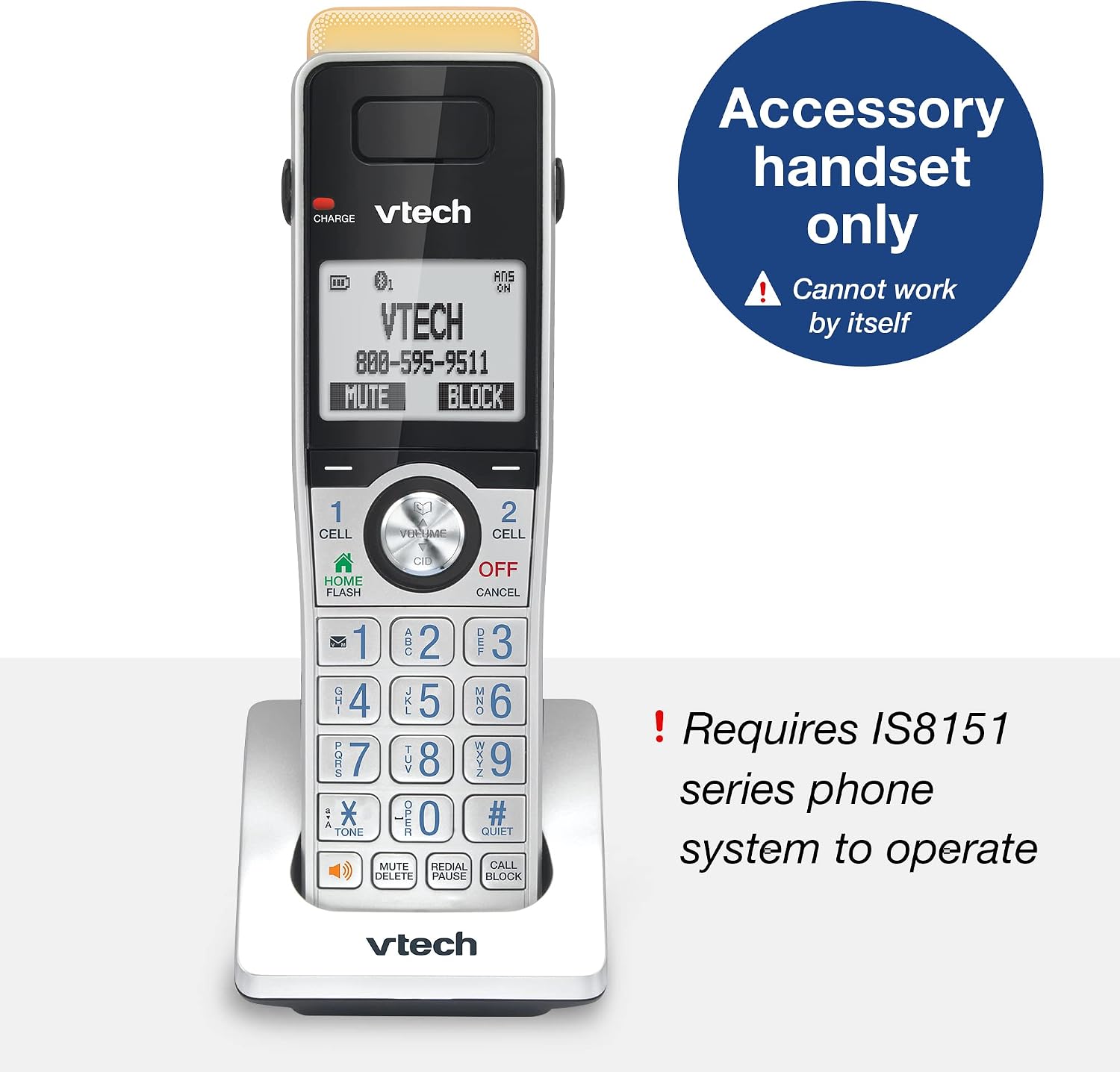 VTech IS8151-5 Super Long Range 5 Handset DECT 6.0 Cordless Phone for Home with Answering Machine, 2300 ft Range, Call Blocking, Bluetooth
