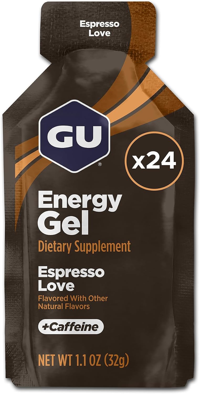 GU Energy Original Sports Nutrition Energy Gel, Vegan and Dairy-Free On-the-Go Energy for Any Workout, Vanilla Bean, 8-Count