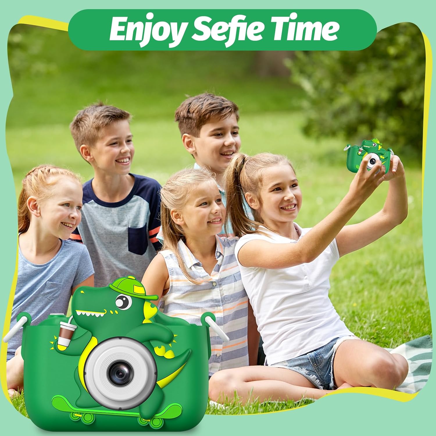 Goopow Kids Camera Toys for 3-8 Year Old Girls Boys,Children Digital Video Camcorder Camera with Cartoon Soft Cover, Best Chritmas Birthday Festival Gift for Kids