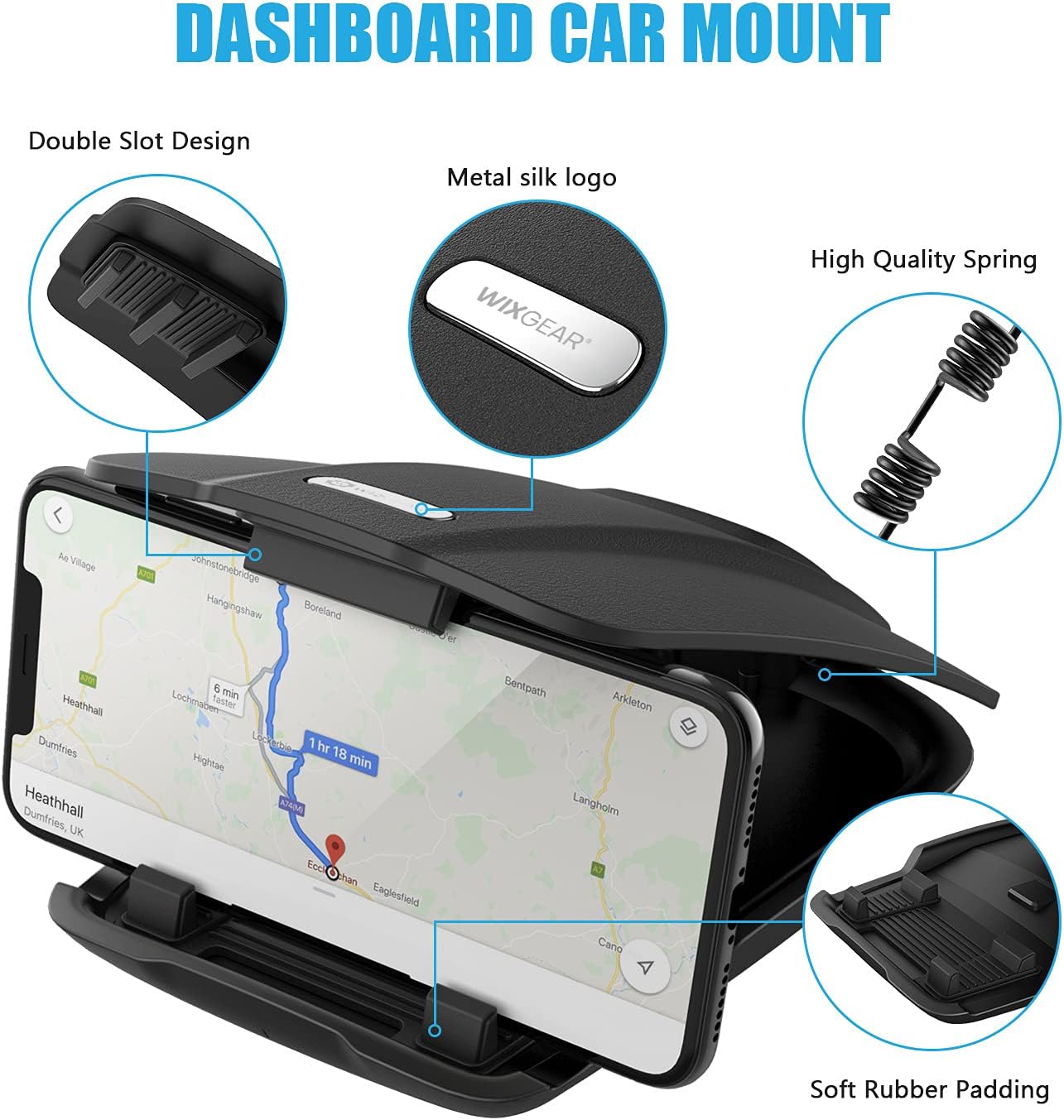 GPS Holder for Car, GPS Dash Mount for Garmin, Nuvi Drive Dezl Drivesmart, Tomtom, Magellan Roadmate, Rand McNally, Navman