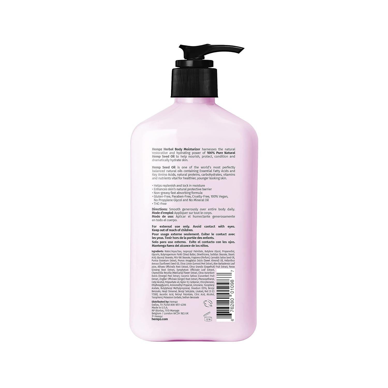 HEMPZ Body Lotion - Sweet Pineapple and Honey Melon - Daily Moisturizing Cream - 17oz