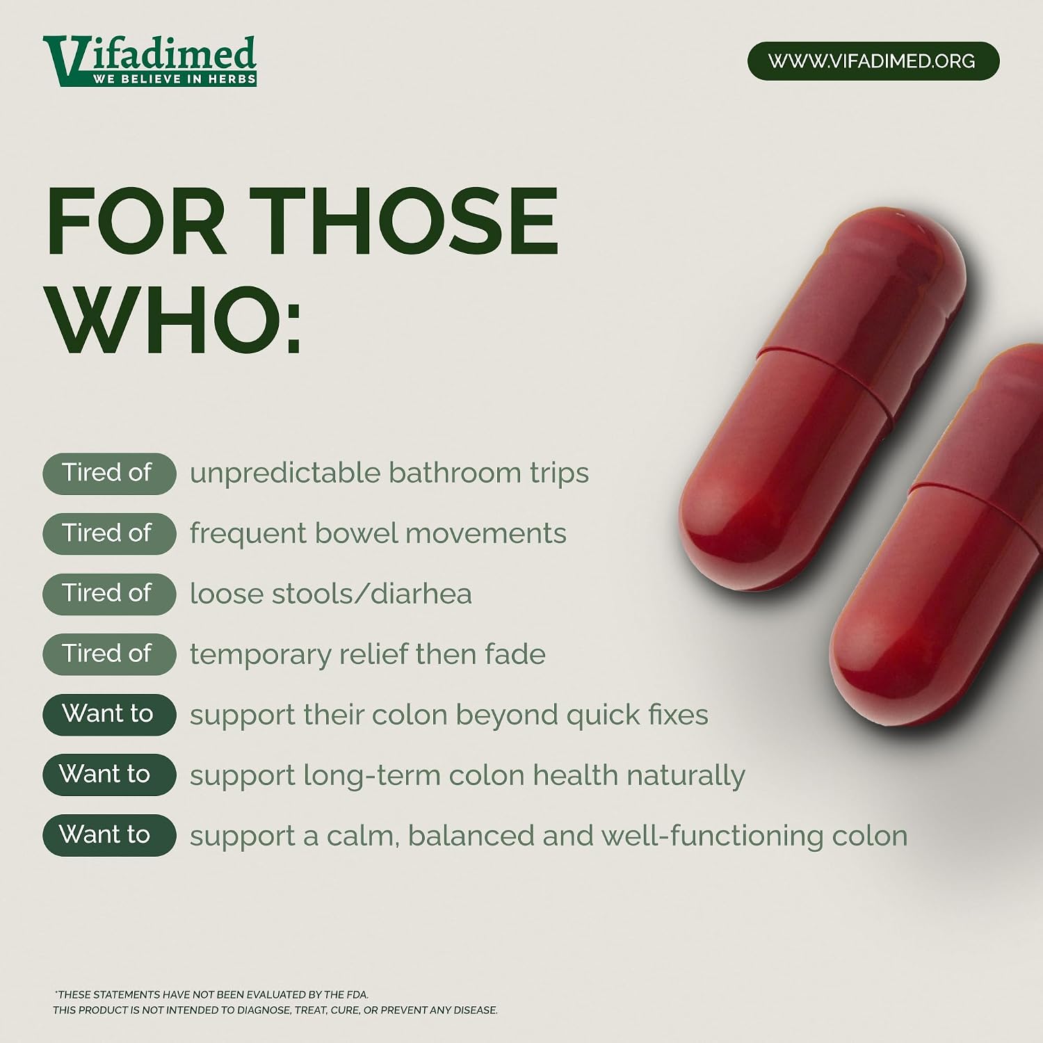 Colon for Diarrhea, IBS-D,Colitis, Soothes Irritation,Enhances Colon's Function. Intestine Lining,Gut Microbiome,Colon Motility. IBS Relief.-45 Capsules