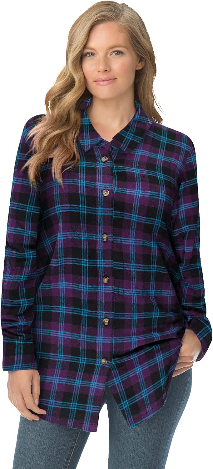 Woman Within Classic Flannel Shirt