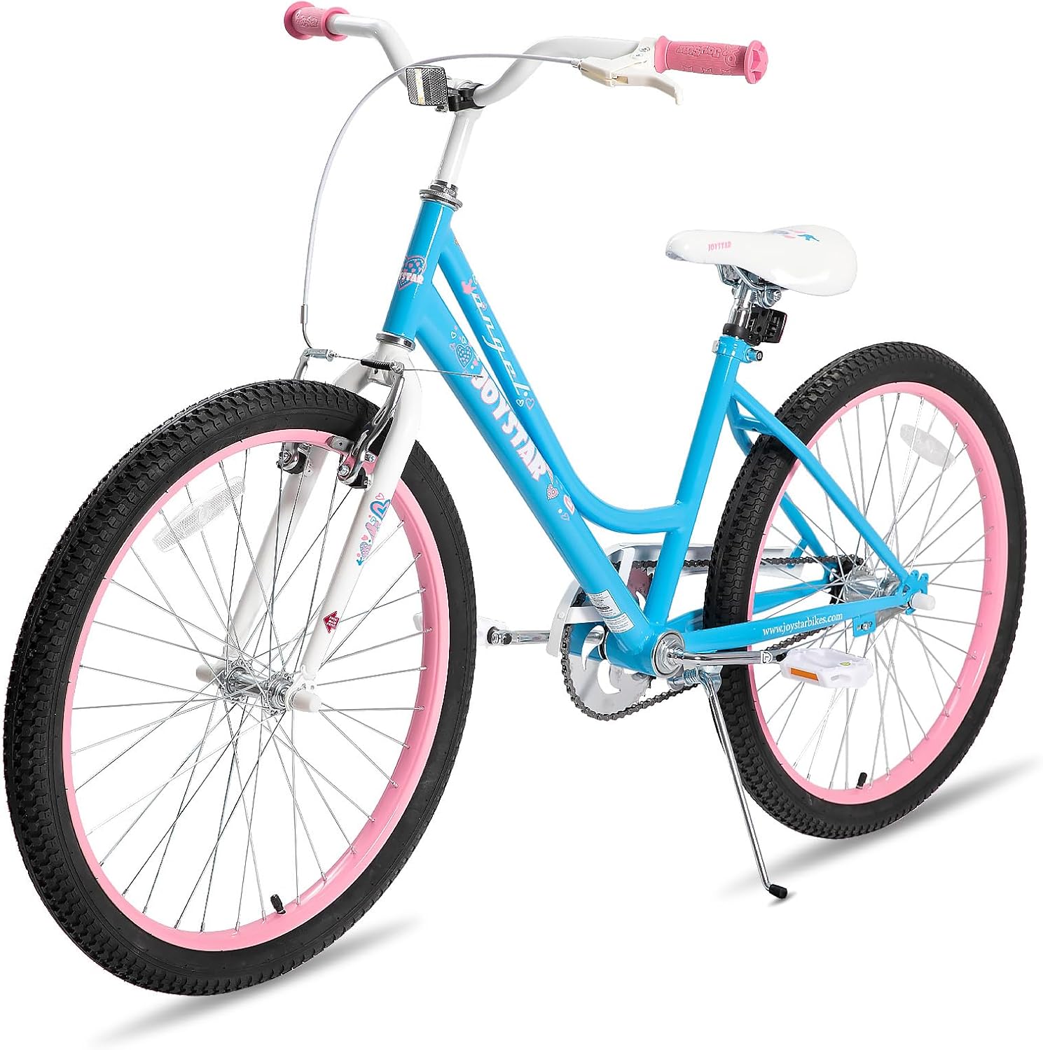 JOYSTAR Angel Girls Bike for Toddlers and Kids Ages 2-12 Years | 12-20 Inch Kids Bike with Training Wheels & Basket, 20 24“ Bicycle with Kickstand