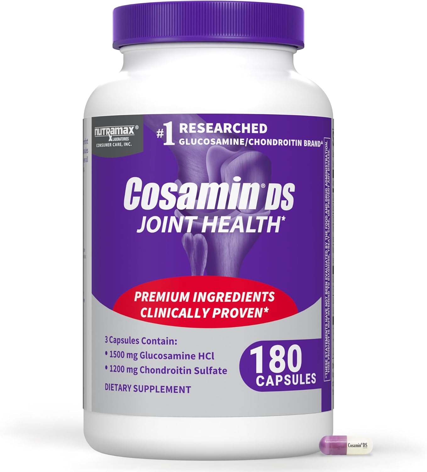 Nutramax Cosamin DS Joint Supplement, Glucosamine Chondroitin, 180 Capsules