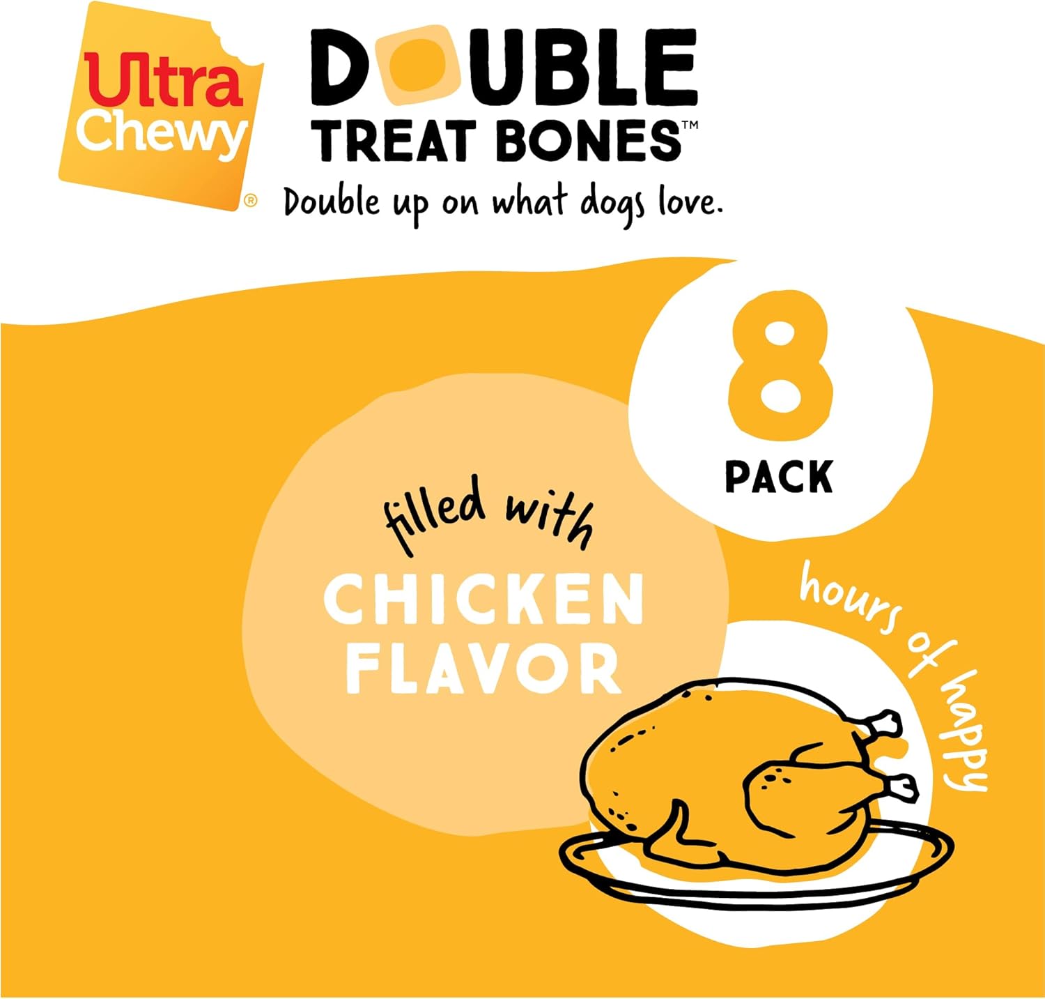 Ultra Chewy Chicken Double Treat Bones, 12 Count