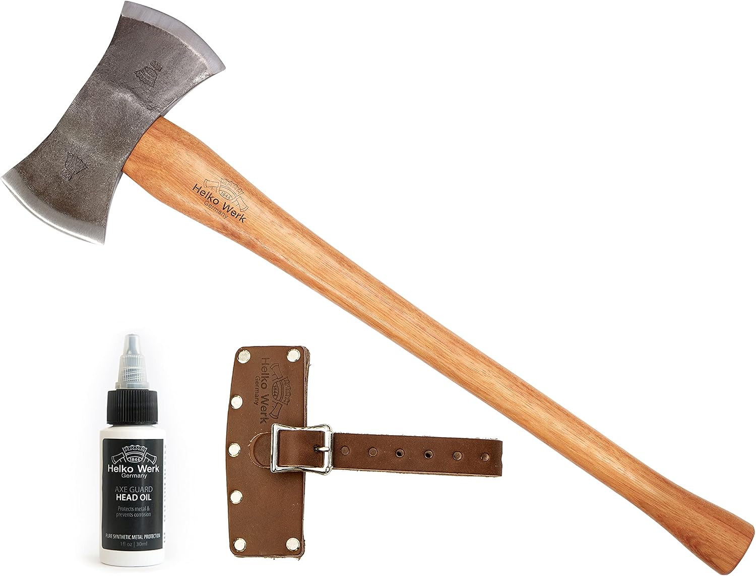 1844 Helko Werk Germany Traditional Hessen Woodworker Felling Axe (13563) | Made in Germany Hand Forged Felling Axe and Cutting Forest Axe for Felling Trees Head 2-3/4 lbs, Handle 28 inches