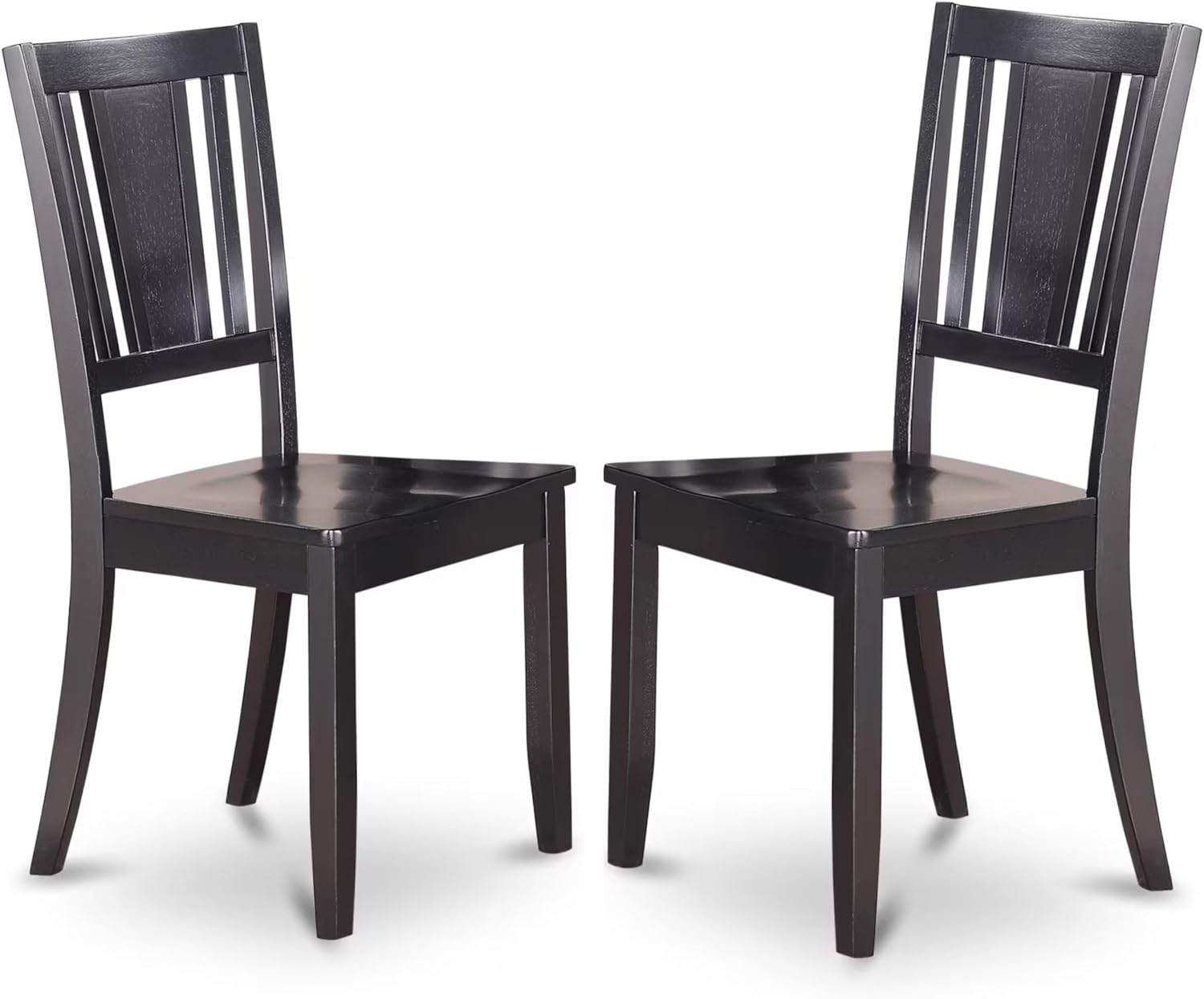 East West Furniture DUC-MAH-LC Dudley Kitchen Dining Chairs - Faux Leather Upholstered Wood Chairs, Set of 2, Mahogany