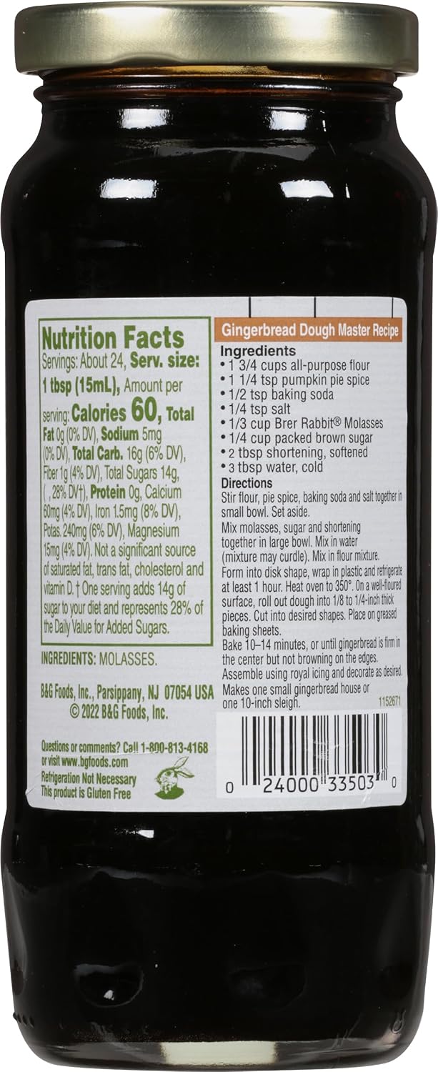 Brer Rabbit Unsulphured Molasses, Mild Flavor, 12 Ounce