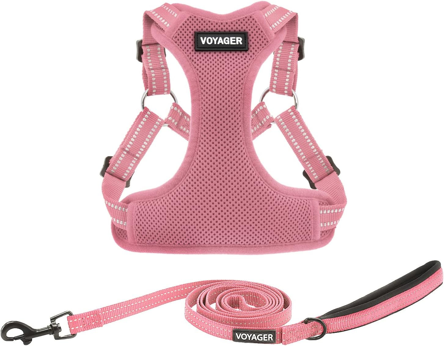Voyager Step-in Flex Adjustable Dog Harness - Black, Medium | 17 - 21" in Chest, Fully Adjustable, Reflective Bands, All Weather Breathable Air Mesh, Lightweight, Fast Drying