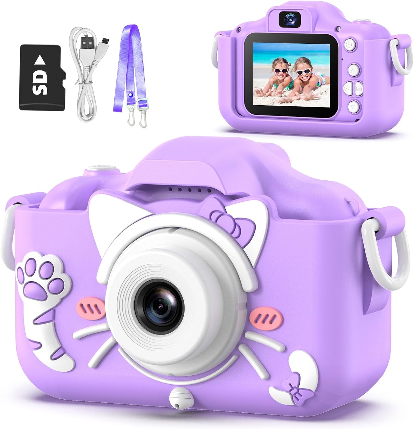 Goopow Kids Camera Toys for 3-8 Year Old Girls Boys,Children Digital Video Camcorder Camera with Cartoon Soft Cover, Best Chritmas Birthday Festival Gift for Kids