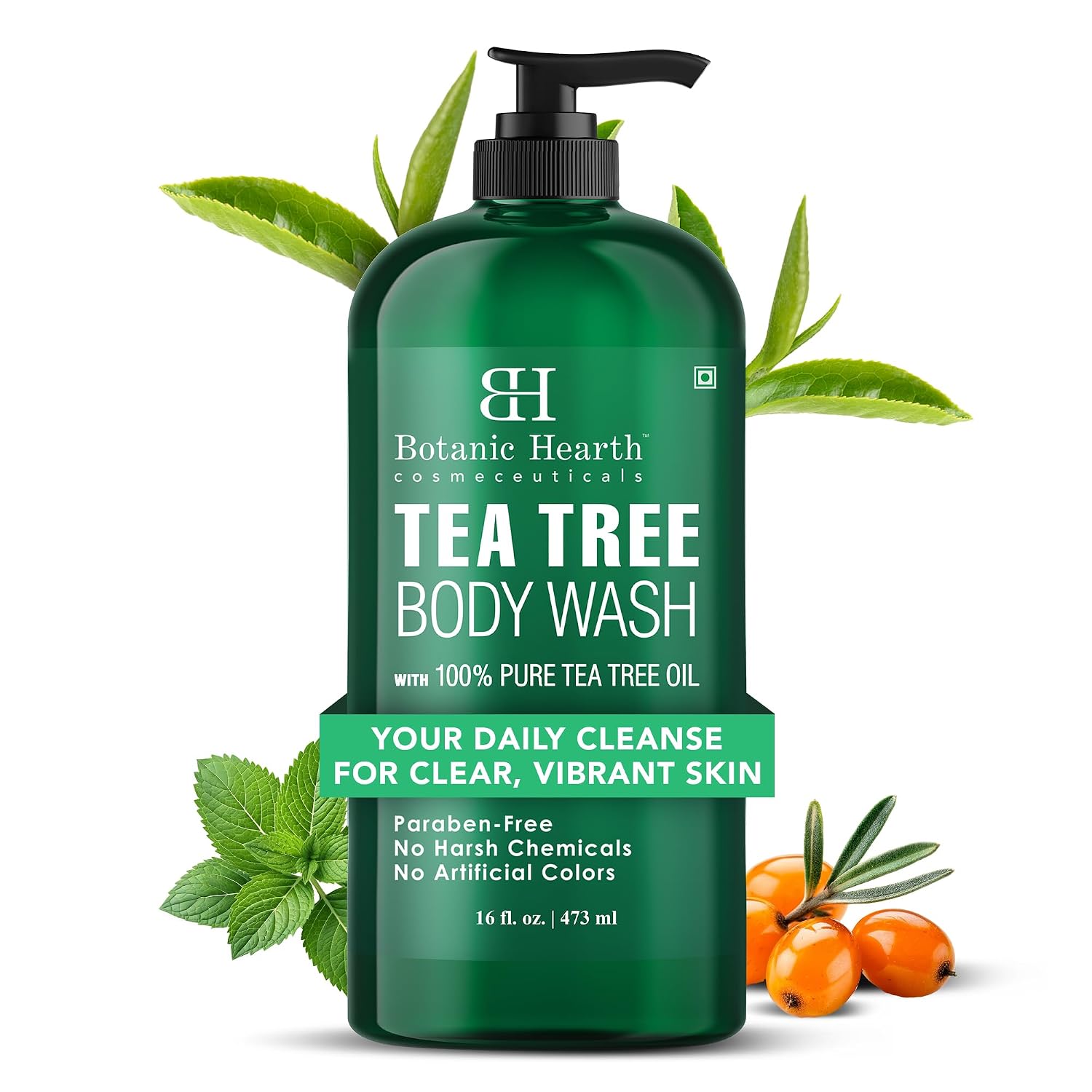 Botanic Hearth Tea Tree Body Wash With 100% Tea Tree Oil - 16 Fl oz