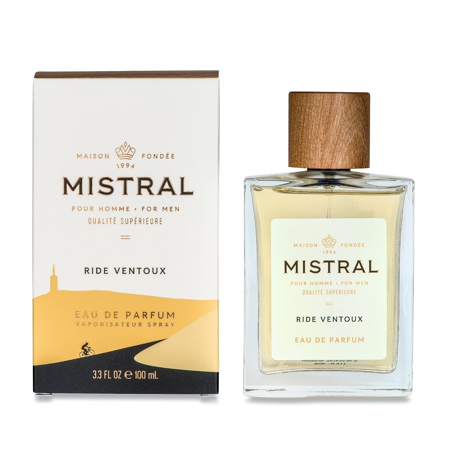 Mistral Bourbon Vanilla Eau de Parfum for Men, Men's Cologne, 3.4 Oz | Warm & Sweet Masculine Scent with Vanilla, Patchouli & Sandalwood, Cruelty-Free, Long-Lasting Perfume, Made in France