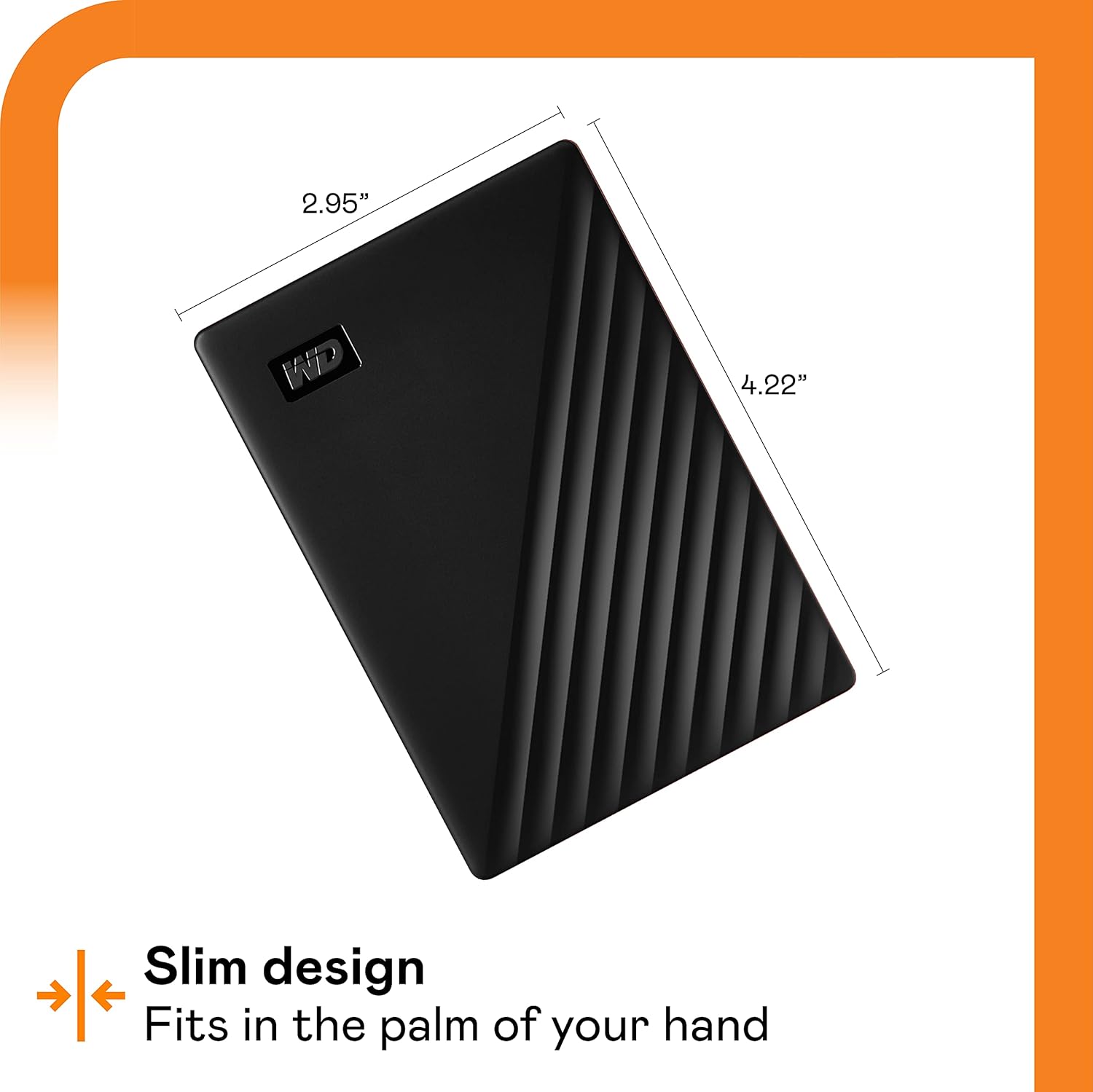 WD 2TB My Passport, Portable External Hard Drive, Black, backup software with defense against ransomware, and password protection