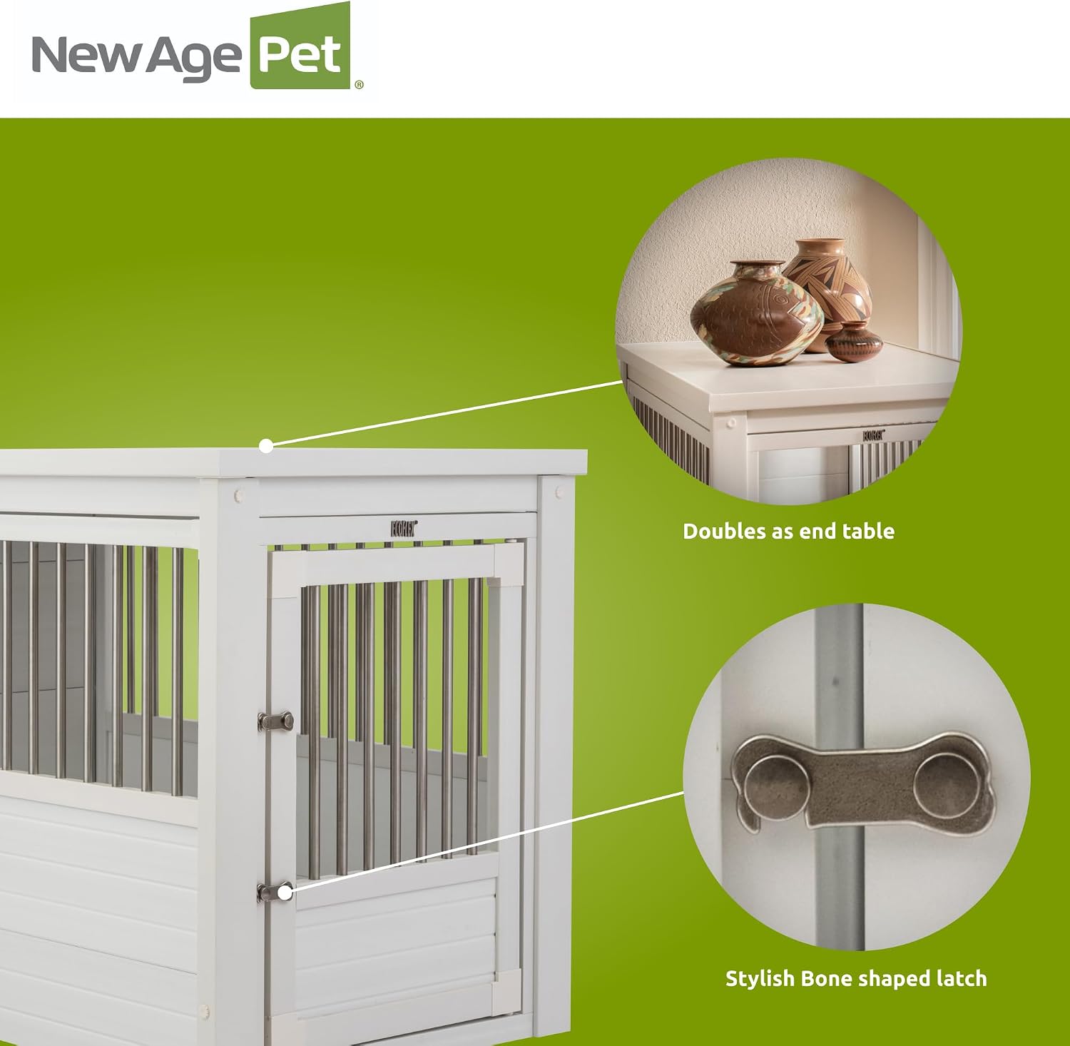 New Age Pet ecoFLEX Pet Crate/End Table, Small, Grey, Model:EHHC405S