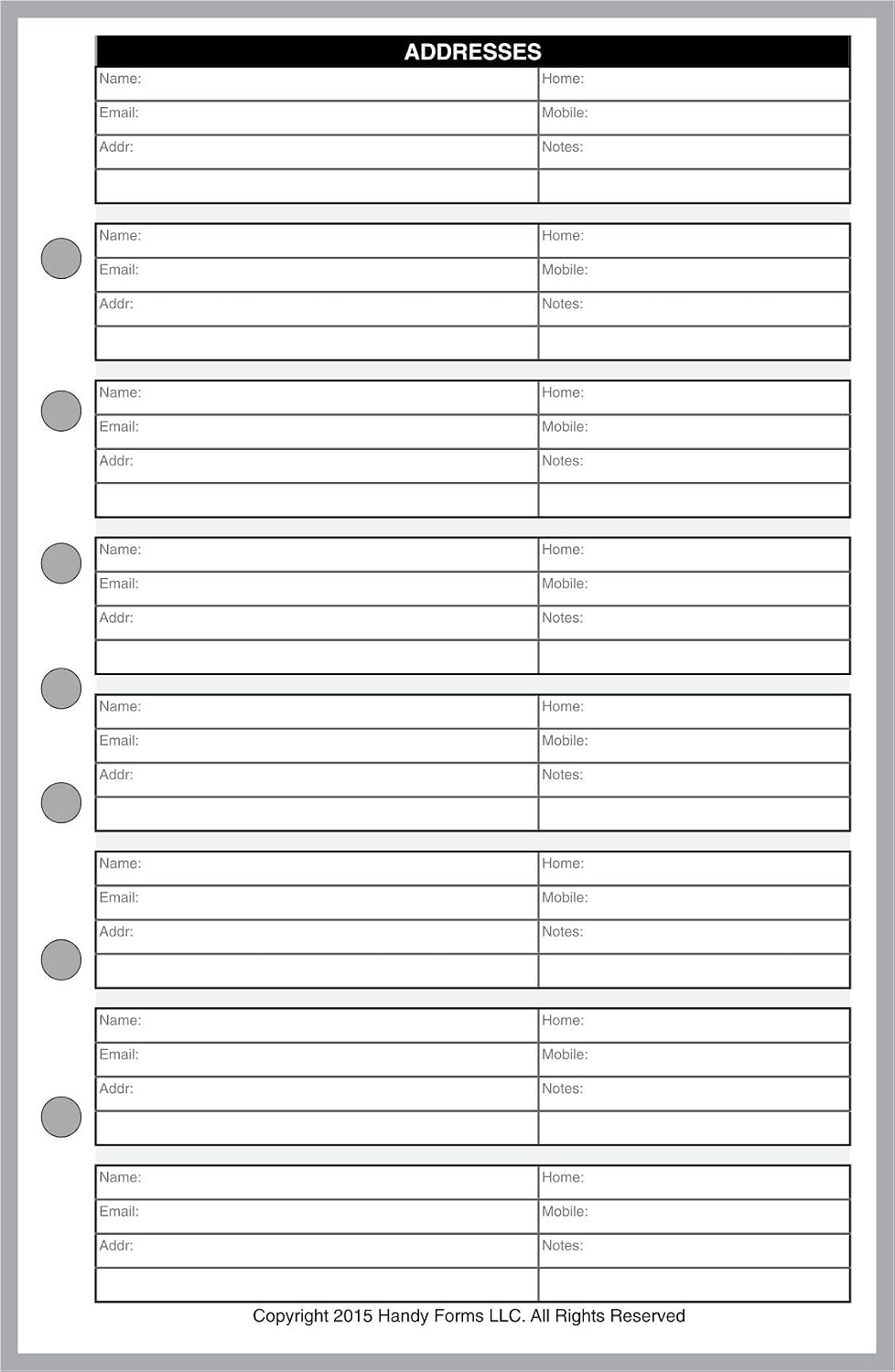 FC Classic Payment/Expense Record & Check Register, 50 Sheets, 5.5" x 8.5" | For 7-Ring FC Notebooks. Record payments, expenses, account balance. Ink-friendly heavyweight paper.
