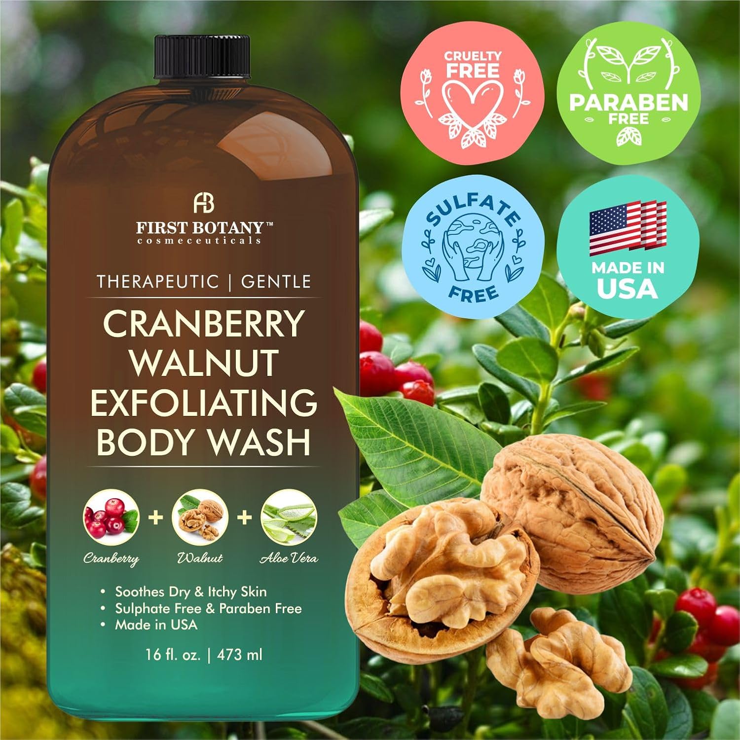 Tea Tree Eucalyptus Body Wash & Skin Cleanser for Women & Men, 16 Fl Oz