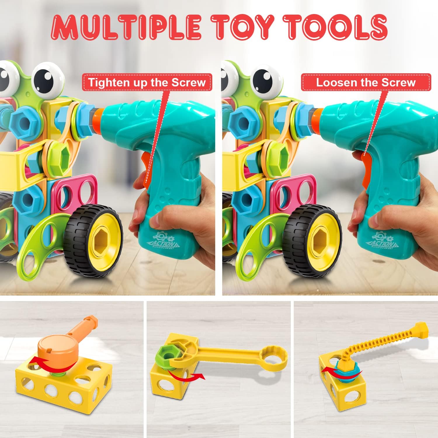 NXONE 195 PCS STEM Toys, Building Sets for Kids 3+
