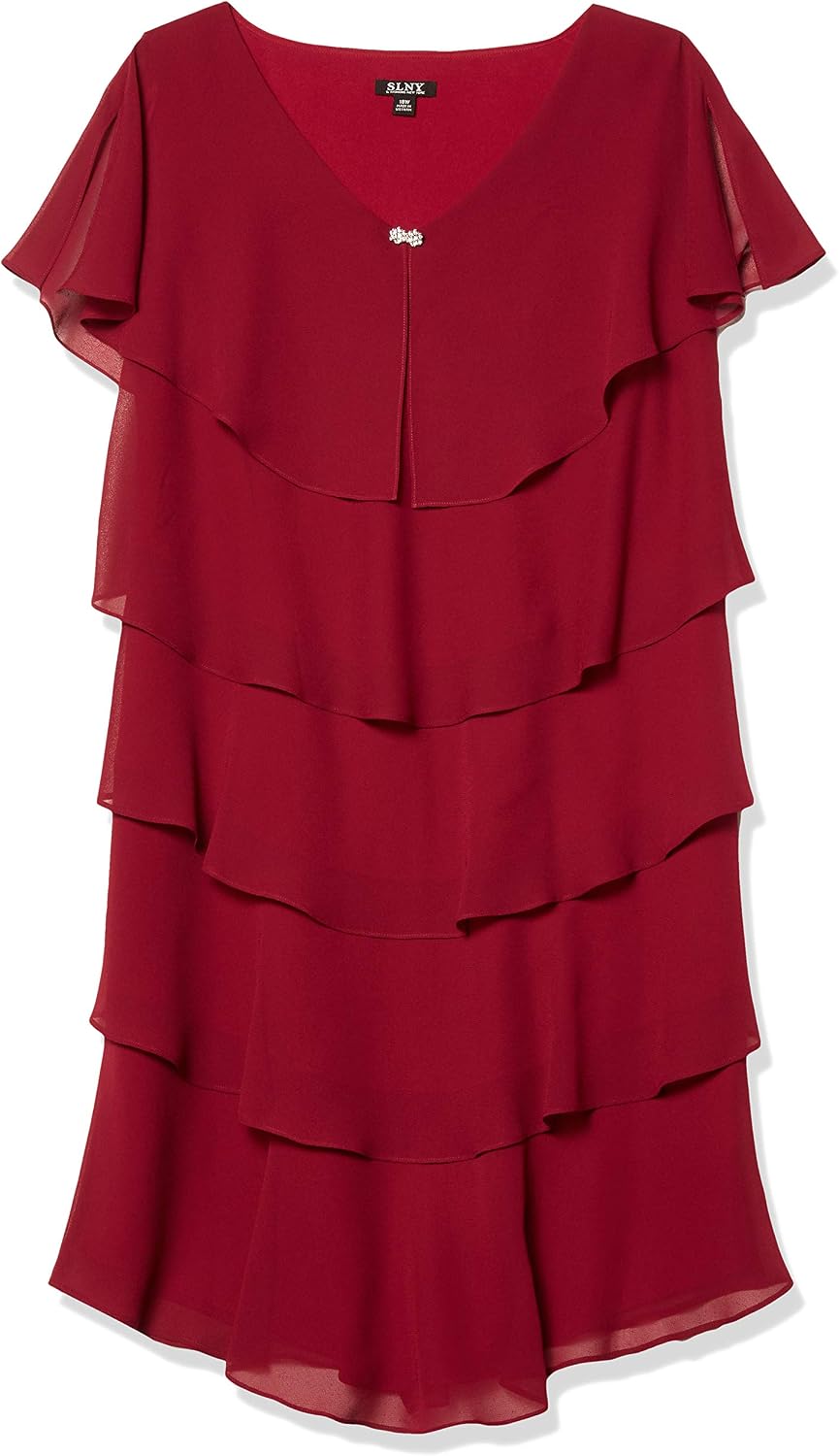 S.L. Fashions Women's Plus Size Tier Dress