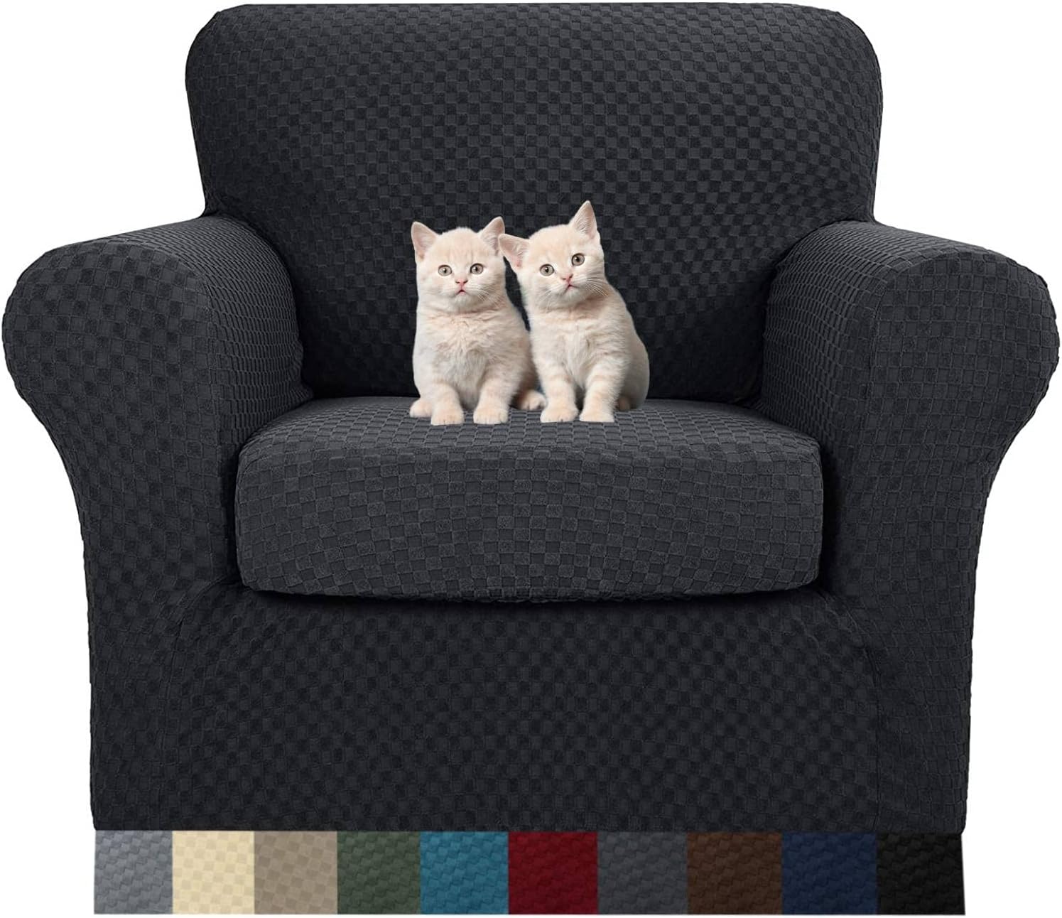 MAXIJIN Latest Recliner Slipcovers for Living Room 4 Pieces Stretch Jacquard Recliner Chair Cover Soft Fitted Recliner Protector with Elastic Bottom