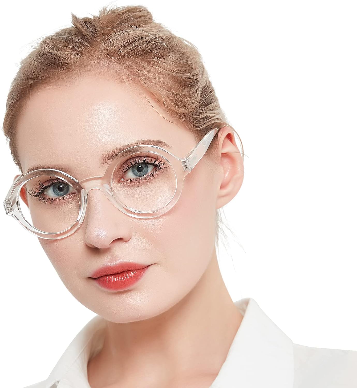 MARE AZZURO Round Reading Glasses 2.5 Women Stylish Readers 0 1.00 1.25 1.50 1.75 2.00 2.25 2.50 2.75 3.00 3.50 4.00 5.00 6.00 (Black 250)