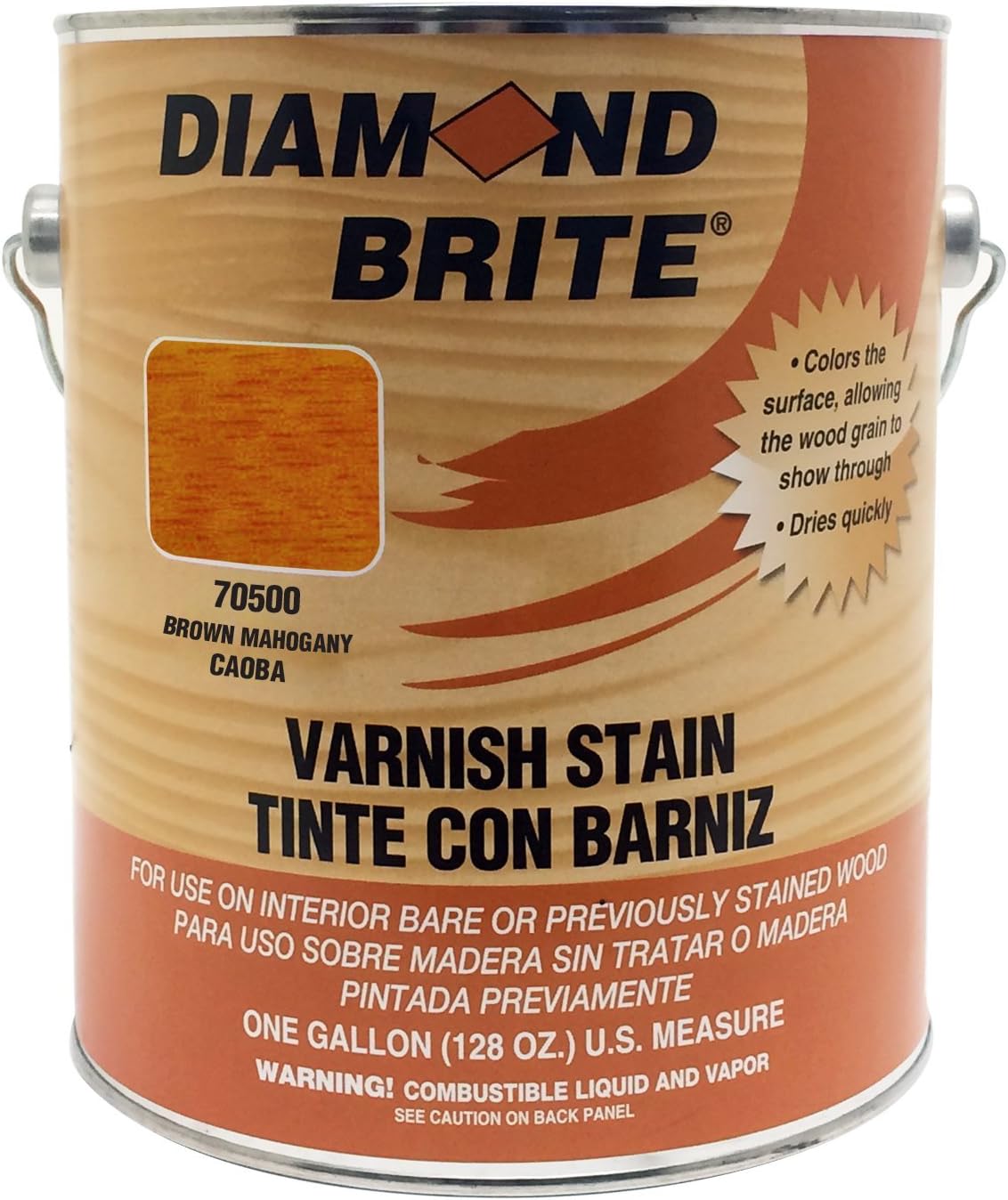 Diamond Brite Interior Varnish Stain, Walnut, 1 Gallon, 70200-1