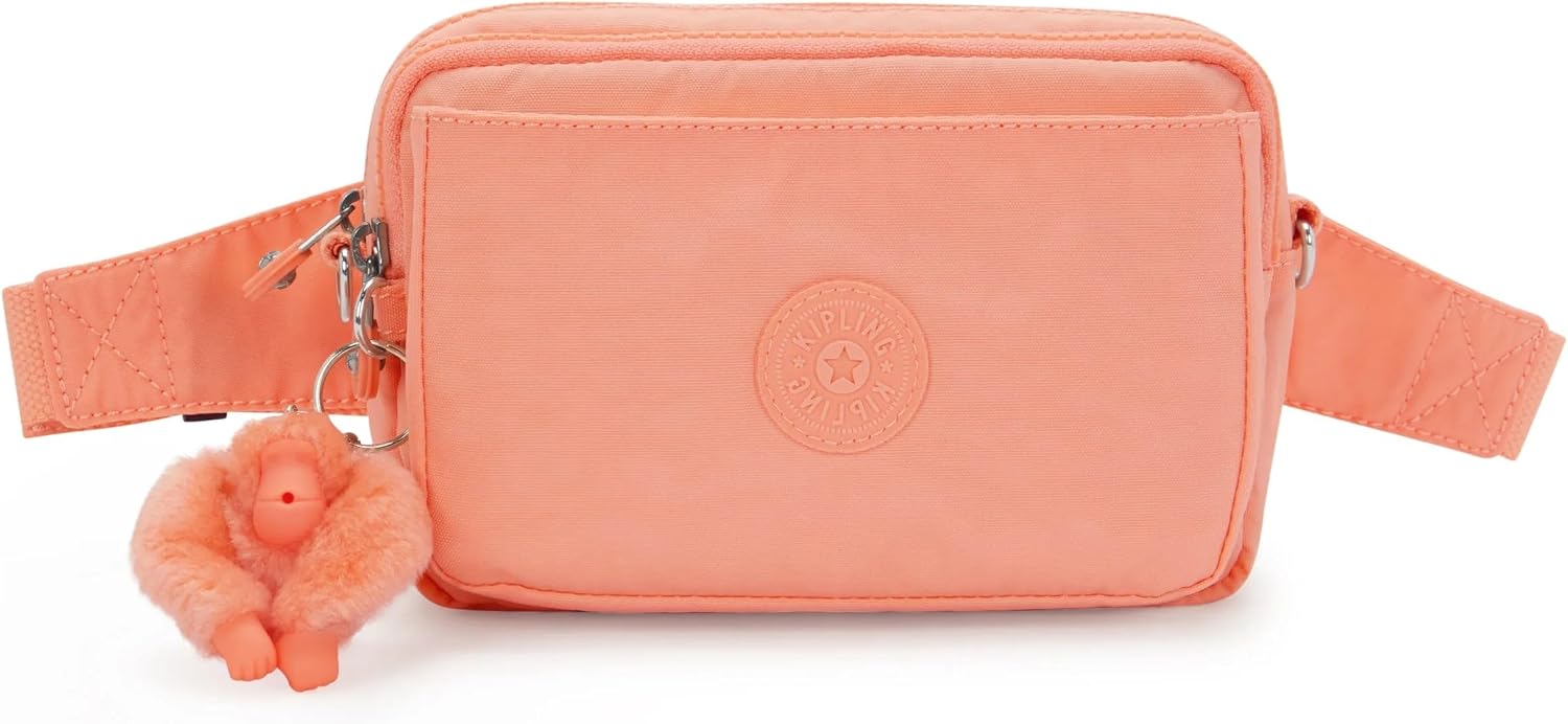 Kipling Women’s Abanu Medium Crossbody Bag, Lightweight, Adjustable Nylon Waist Pack with Multi-Compartment Zip Pockets