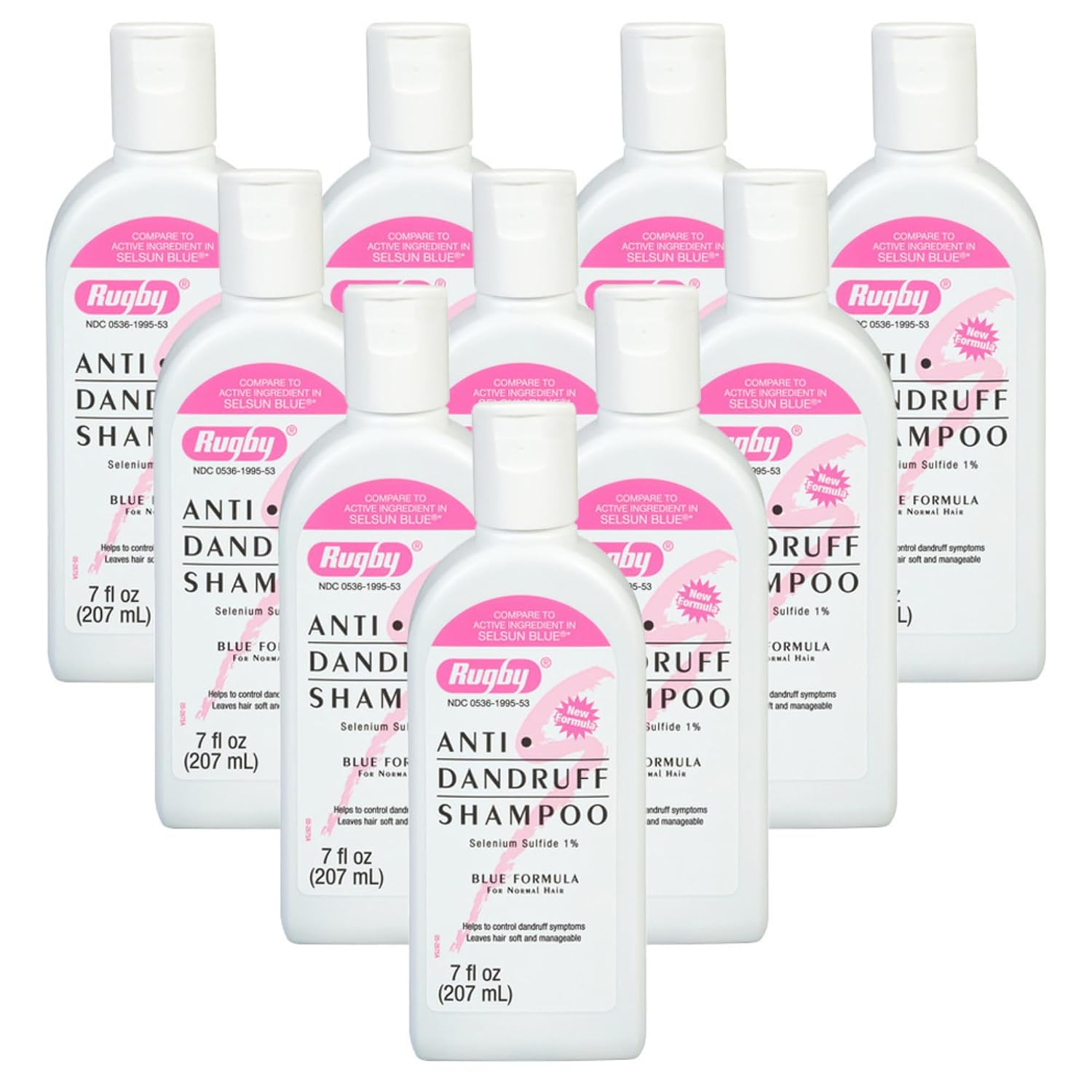 Rugby Selenium Sulfide Anti-Dandruff Shampoo - Blue Formula for Normal Hair - 7 Oz (1-Pack)