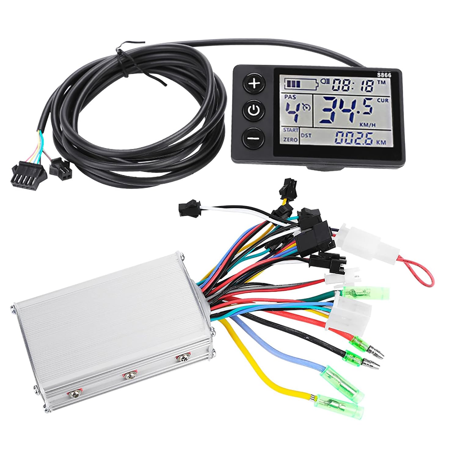 24V-48V Electric Bike Brushless Motor Controller with LCD Display Panel 72V Controller with LCD Scooter Controller Kit (24V/36V 250W/350W)