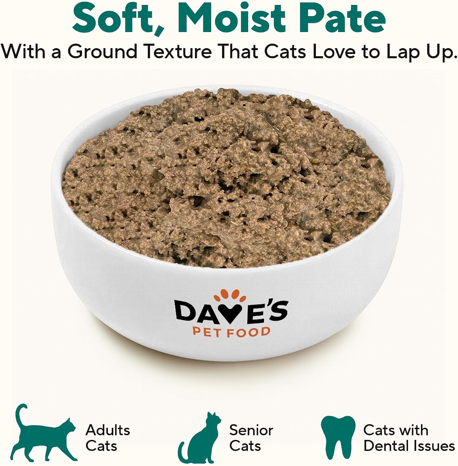 Dave's Pet Food Grain Free Wet Canned Cat Food Pate, Chicken, 12.5 oz, 12pk | Made in USA, Naturally Healthy, Easy to Digest Wheat & Gluten-Free, Use as Topper or Meal, Carrageenan-Free