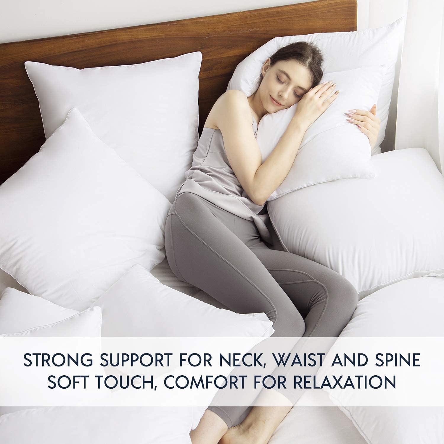 Phantoscope Throw Pillow Insert with 100% Cotton Cover, 26x26 Inch, 1 Pack