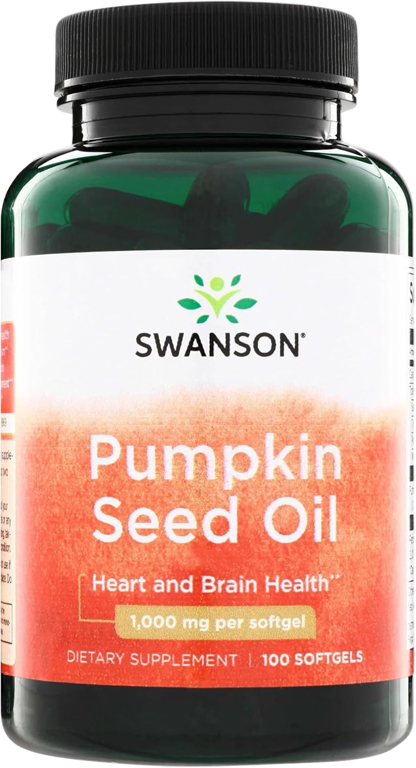Swanson Pumpkin Seed Oil Prostate Support, 1, 000 mg, 100 Softgels | For Men Seeking Natural EFA Benefits