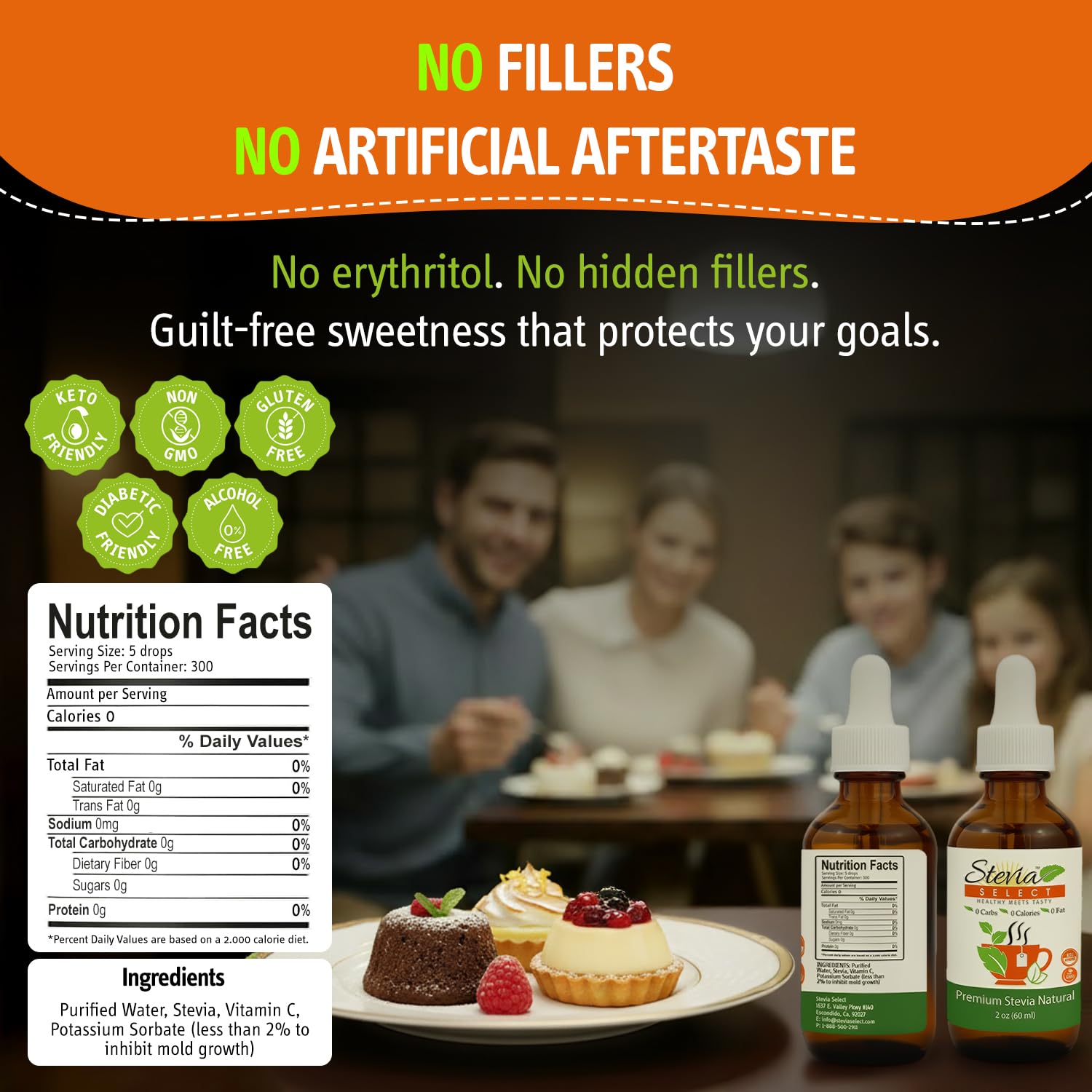 Stevia Select Organic Stevia Powder 1.25oz - Sugar Free Plant Based Pure Stevia Sweetener Stevia Extract Keto Sugar Substitute No Additives Zero Calorie