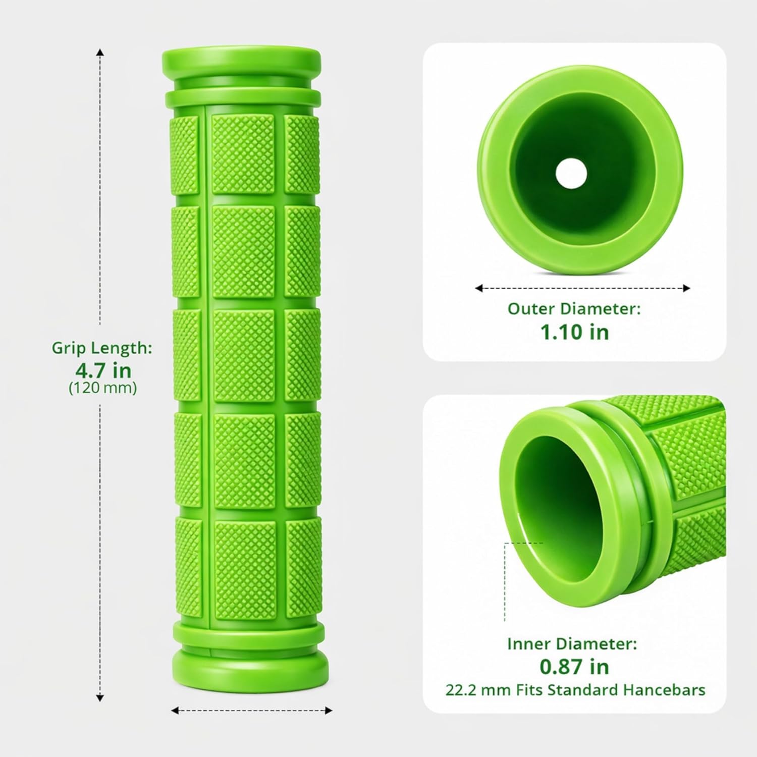 CHUNZEXI 4 PCS Bike Handlebar Grips, Rubber Bicycle Bar Grips Replacement, Non-Slip Handle Grips for Kids Bikes, Scooters, BMX