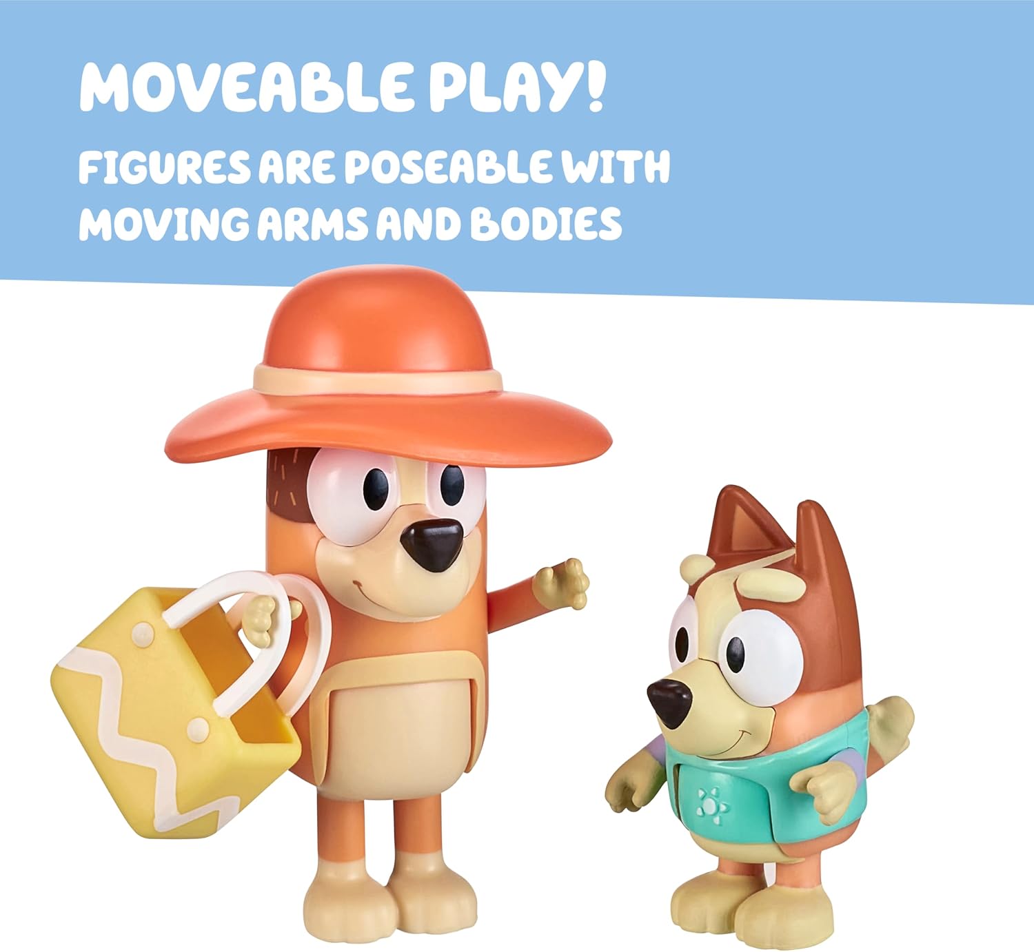 Bluey School Figurine Toys Pack of 4, Articulated Character Toys with Chloe, Rusty, and Calypso Figurines, Small Action Figures for Kids Ages 3+