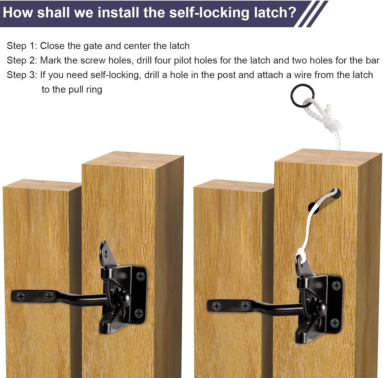 Anti Sag Gate Kit Heavy Duty No Sag Kit for Wooden Gate Fence with a Gate Latch