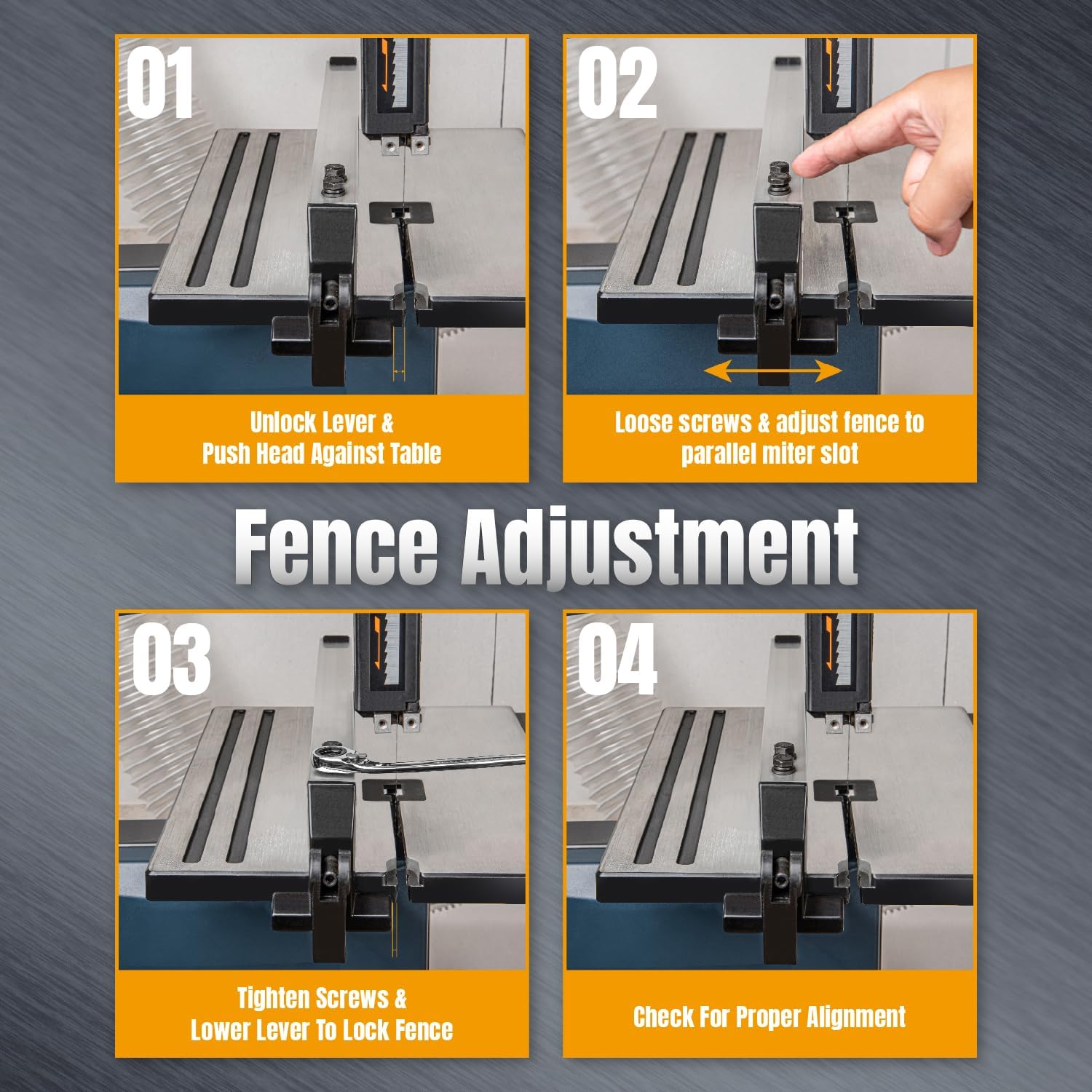 POWERTEC BS900RF Rip Fence for POWERTEC BS900 Wood Band Saw and Similar Band Saws with a Work Table Size of 11-1/8” to 11-13/16”