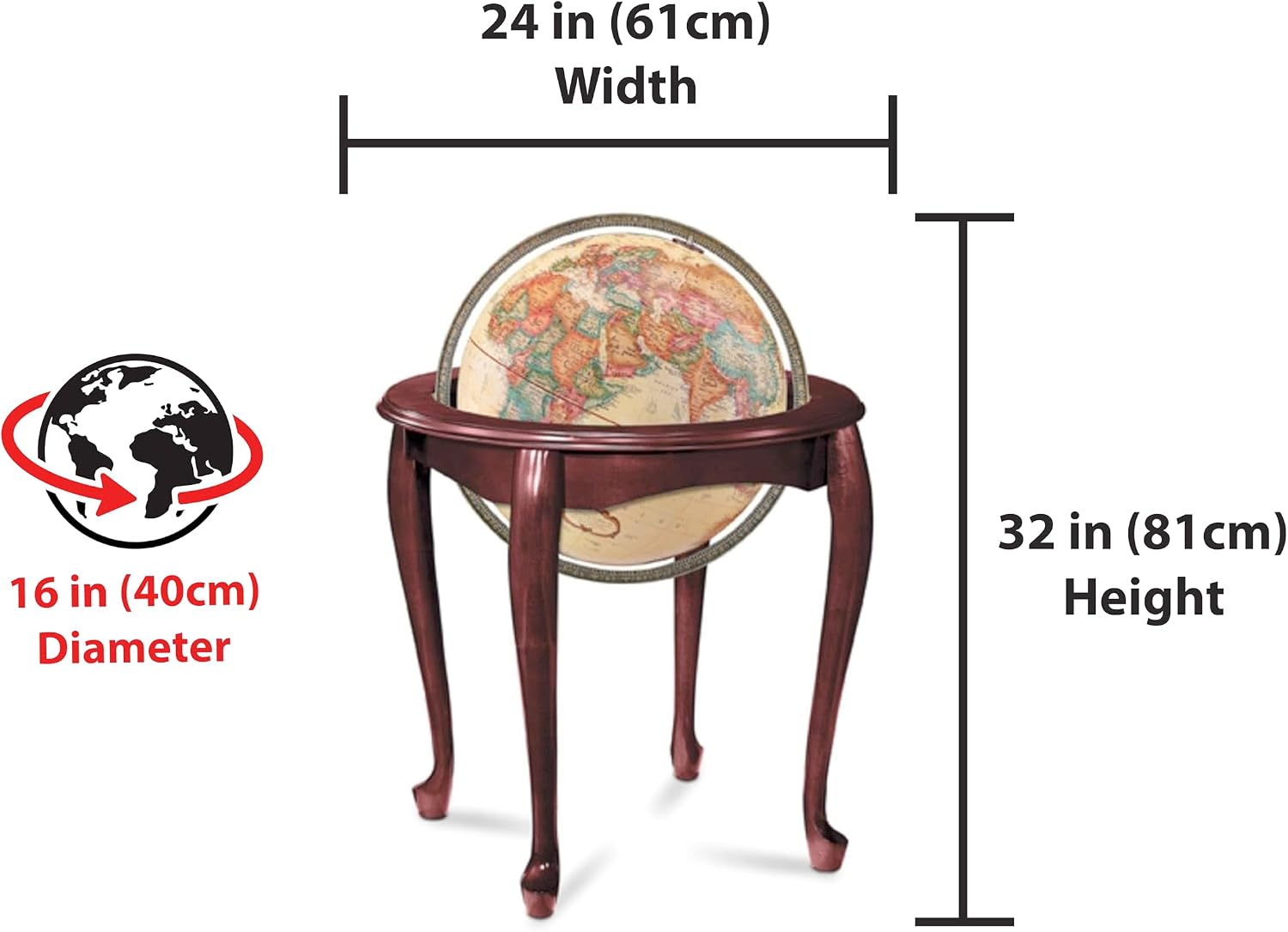 Replogle Globes 22719 Anne Globe, Large, Off-White