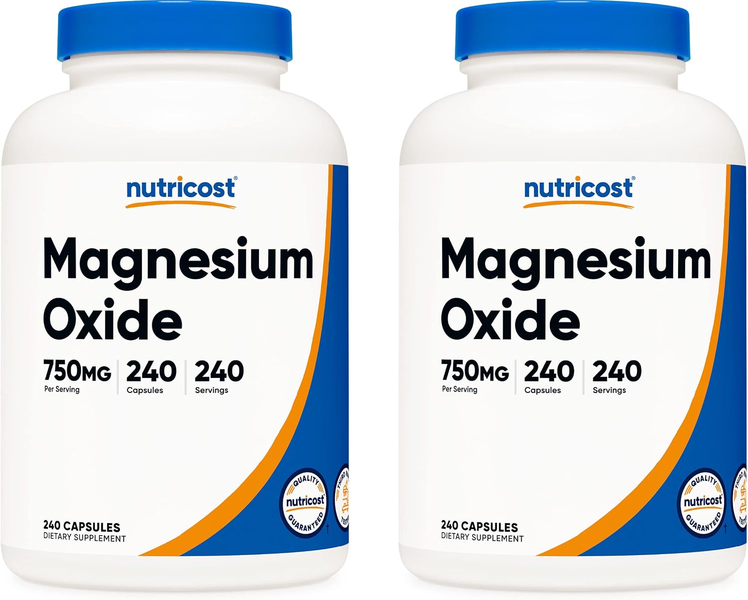 Nutricost Magnesium Oxide 750mg, 240 Capsules, 420mg of Magnesium, GMO-Free | Gluten Free