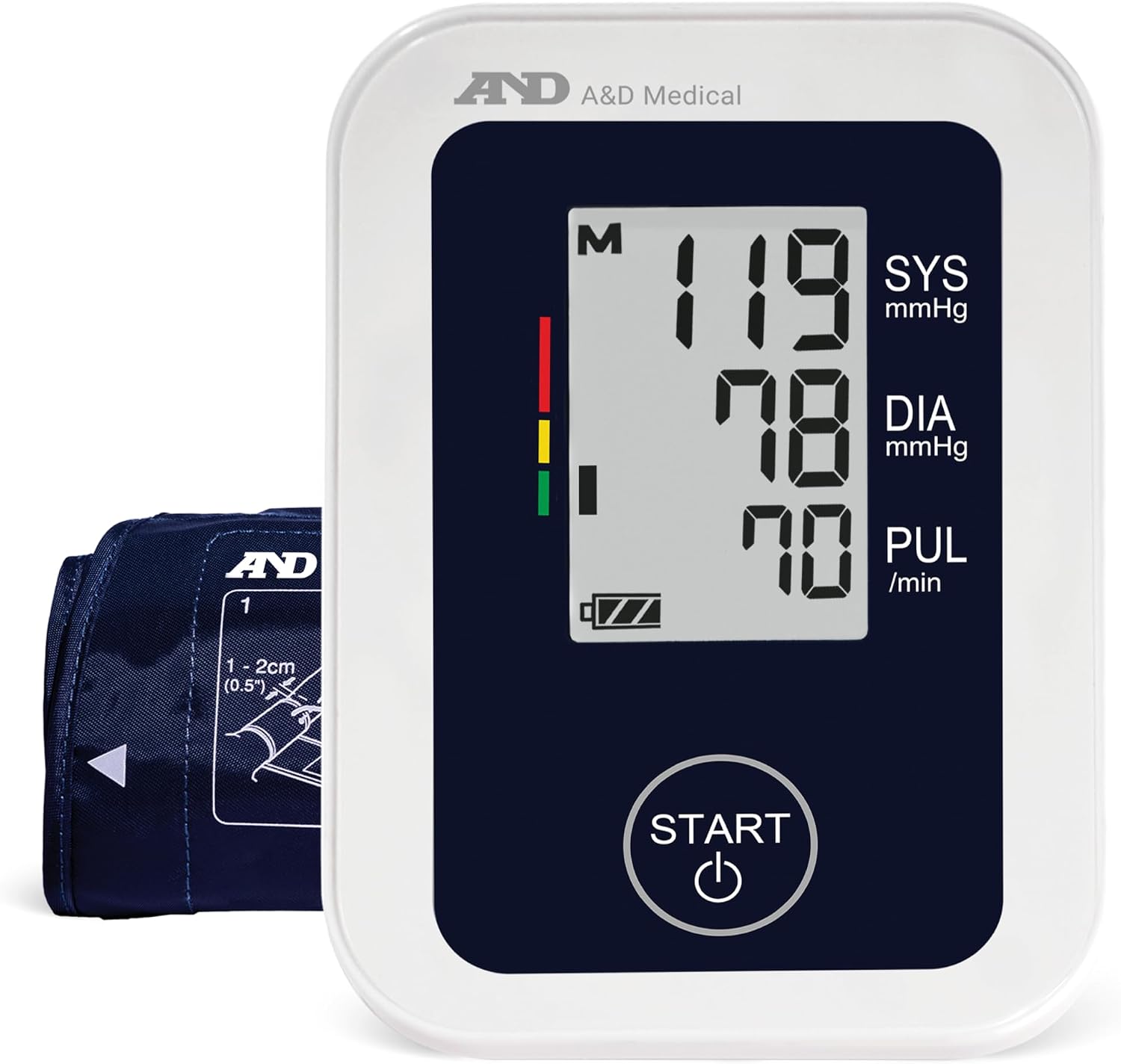 A&D Medical UA-651 Upper Arm Blood Pressure Monitor, Cuff 8.6-16.5” | Upper Arm Precise BP Machine – Wide Range Cuff (8.6”), 60 Readings, Large LCD Display, Adults, Includes 4 AA Batteries