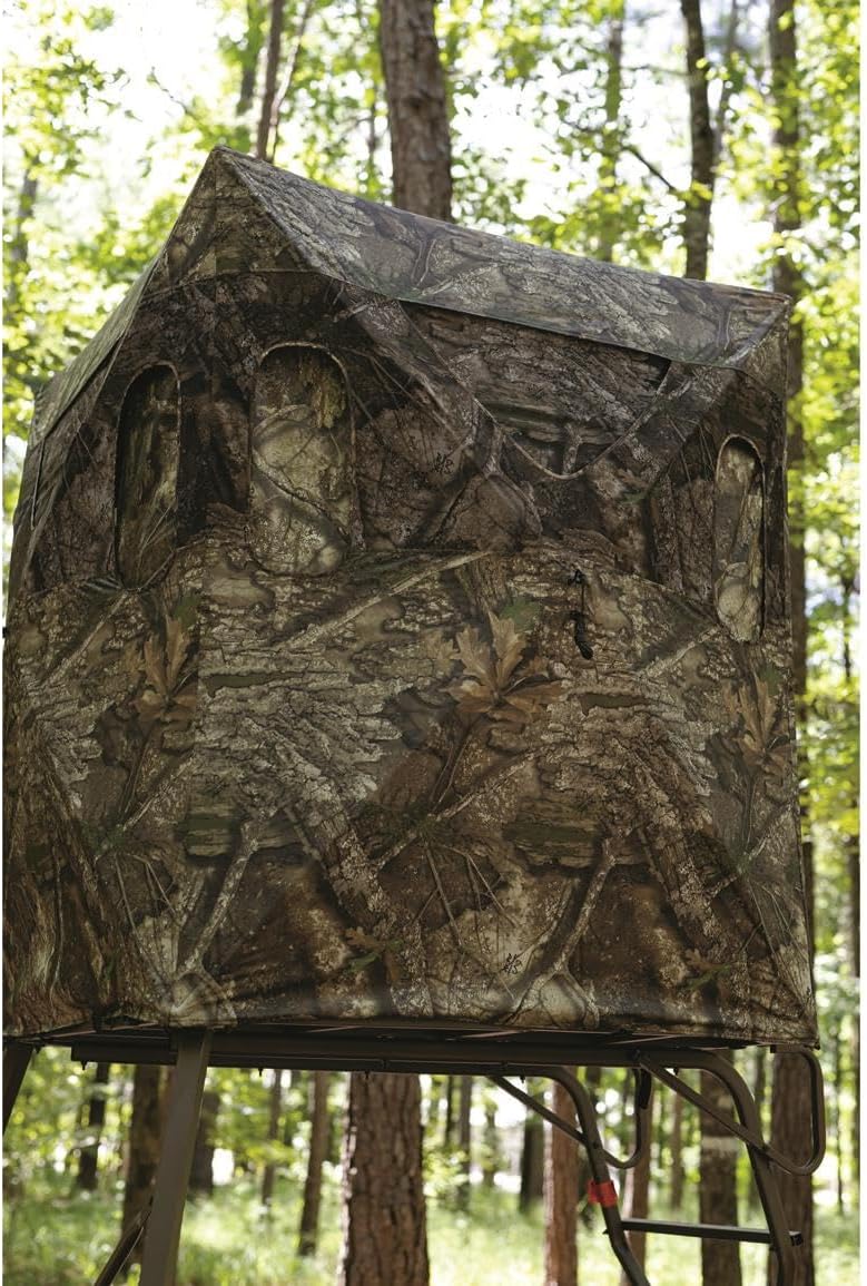 Guide Gear 6 Foot Tripod Hunting Tower Blind, 2-Man Stand Elevated, Hunting Gear Equipment Accessories, 4 by 4