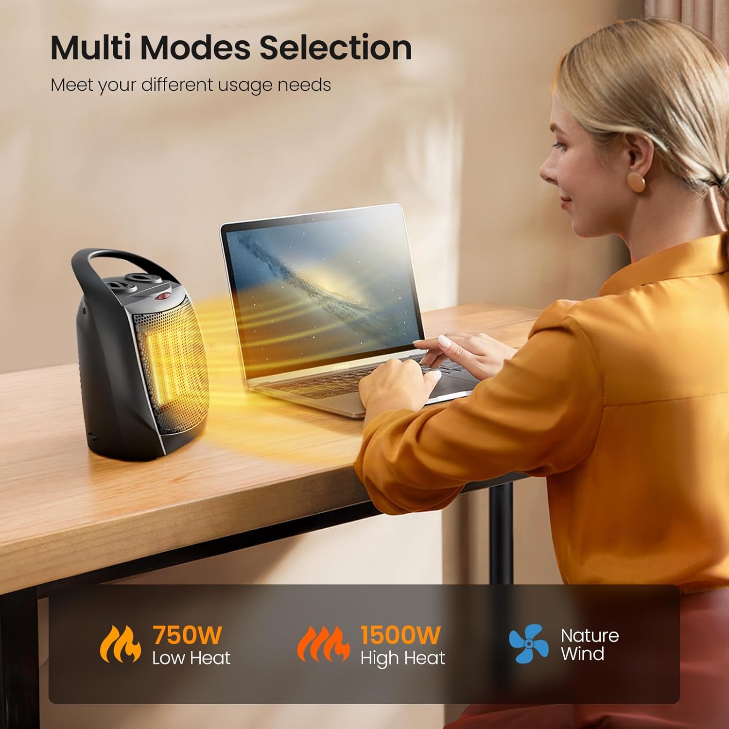 Kismile Small Electric Space Heater Ceramic Space Heater