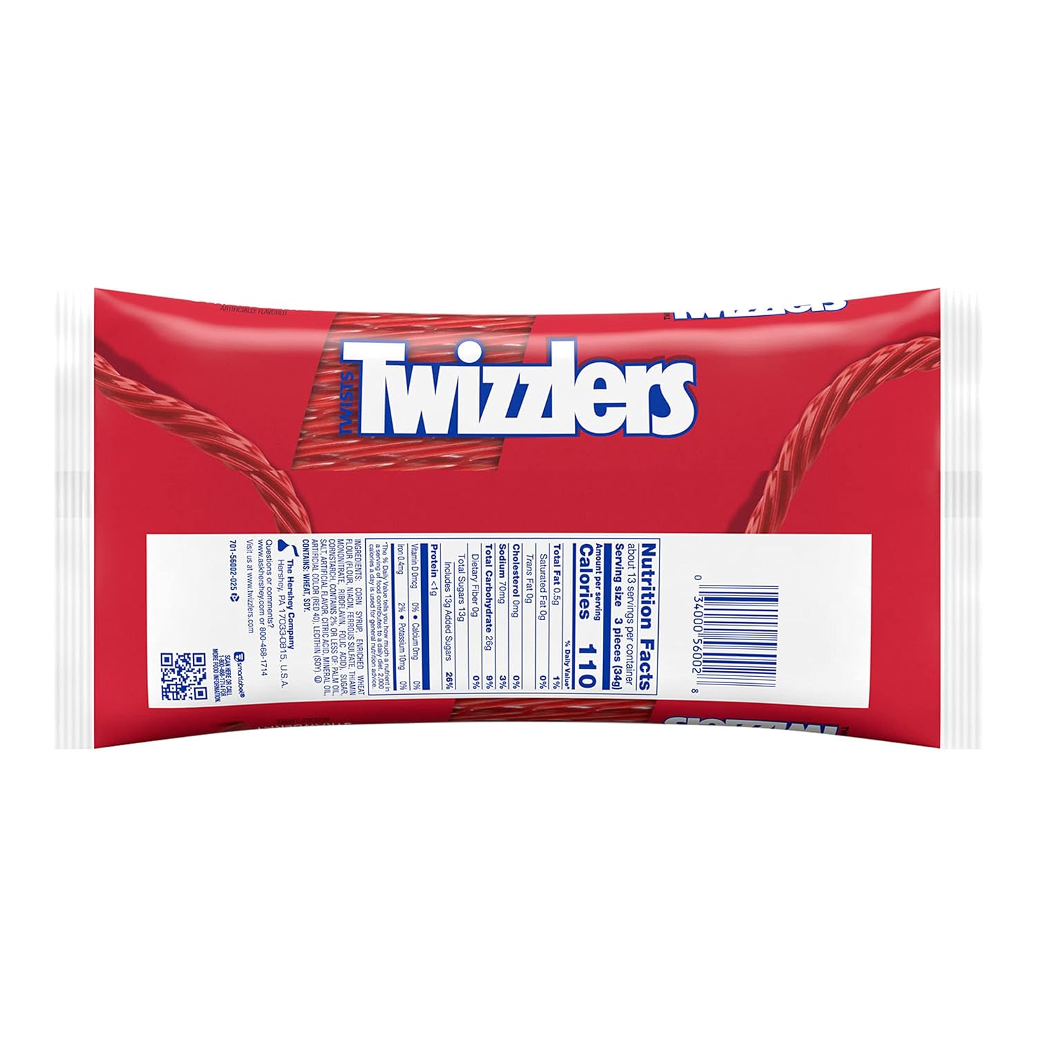 TWIZZLERS Twists Strawberry Flavored Licorice Style, Chewy Candy Bag, 16 oz | Strawberry Flavored Chewy Licorice Style Twists, Low Fat and Kosher, Classic Movie Snack for Parties and Candy Dishes, 16 oz