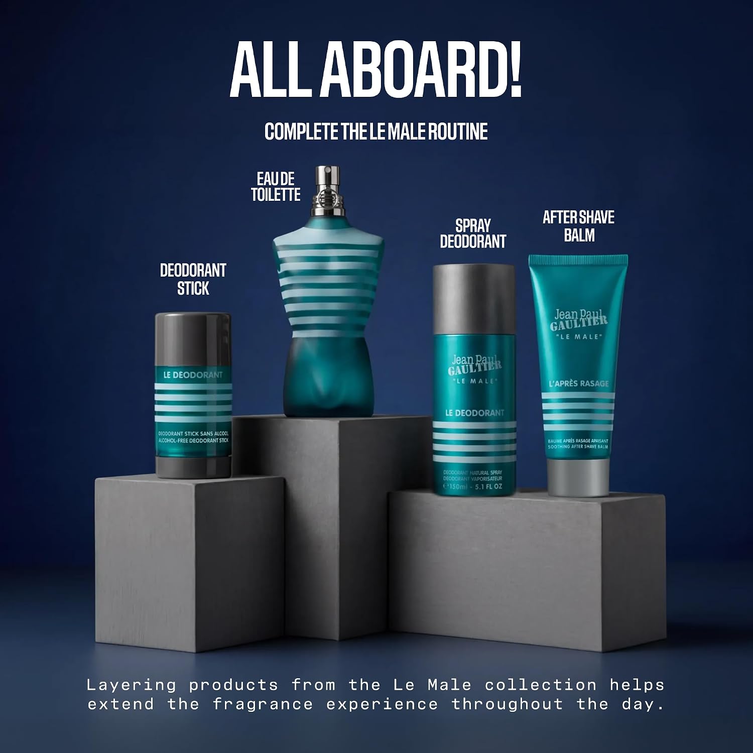 Jean Paul Gaultier Le Male Soothing Aftershave Balm - Cologne Scented Post Shave Balm for Men with Fresh Mint