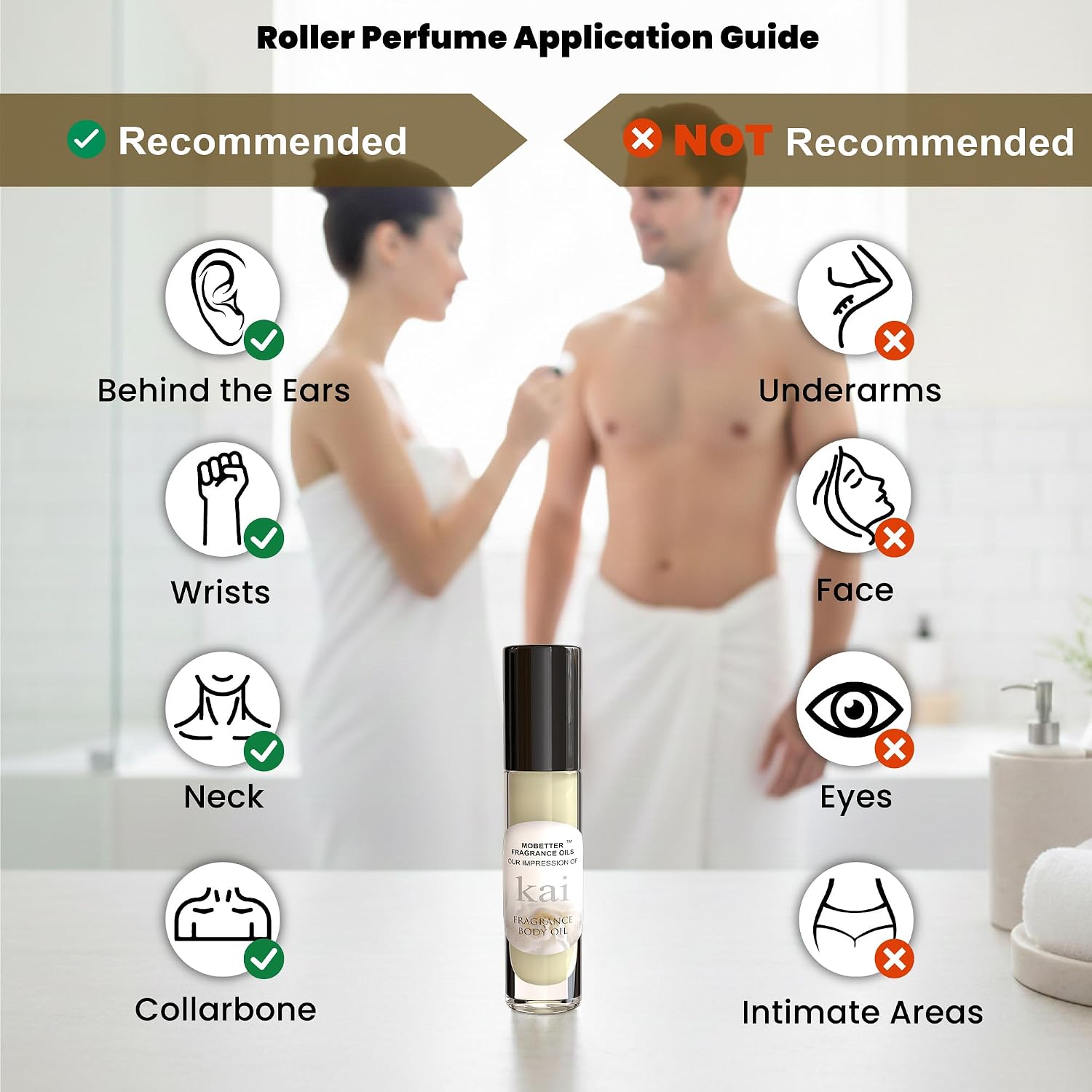 MOBETTER FRAGRANCE OILS' Our Impression of Kai Perfume (W) Body Oil 1/3 oz roll on Glass Bottle