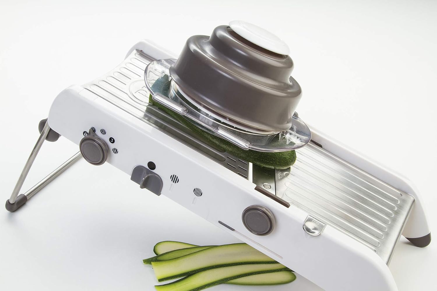 PL8 Professional Mandoline - Versatile Slicer with Adjustable Straight, Waffle, and Julienne Blades, Extra-Wide Stainless Steel Deck