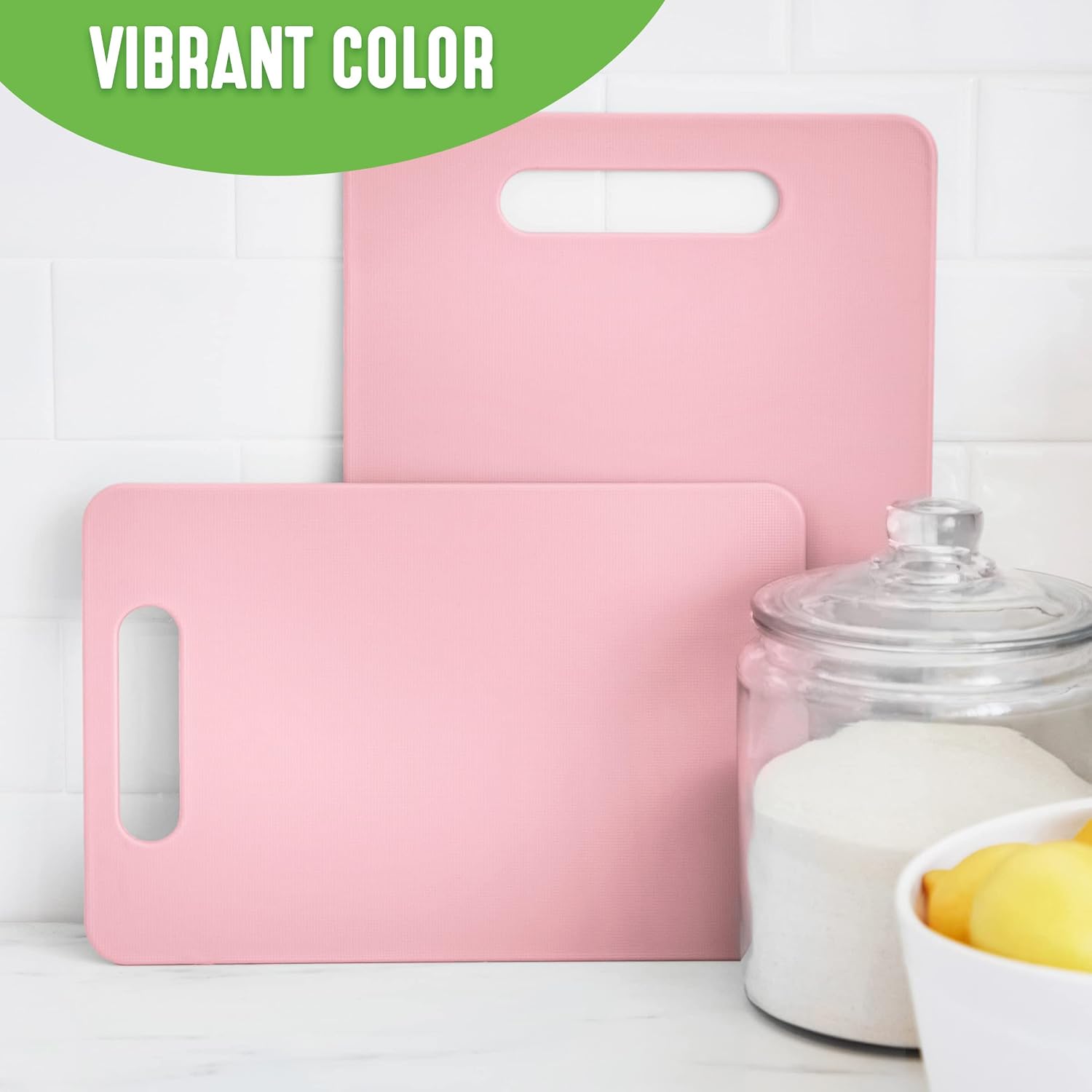 GreenLife Cutting Board Set 8x12" & 10x14", Extra Durable, Meal Prep, Non-Slip, Grip Handles, Crack Resistant, Dishwasher Safe, Reversible, Versatile Kitchen Essentials, Turquoise