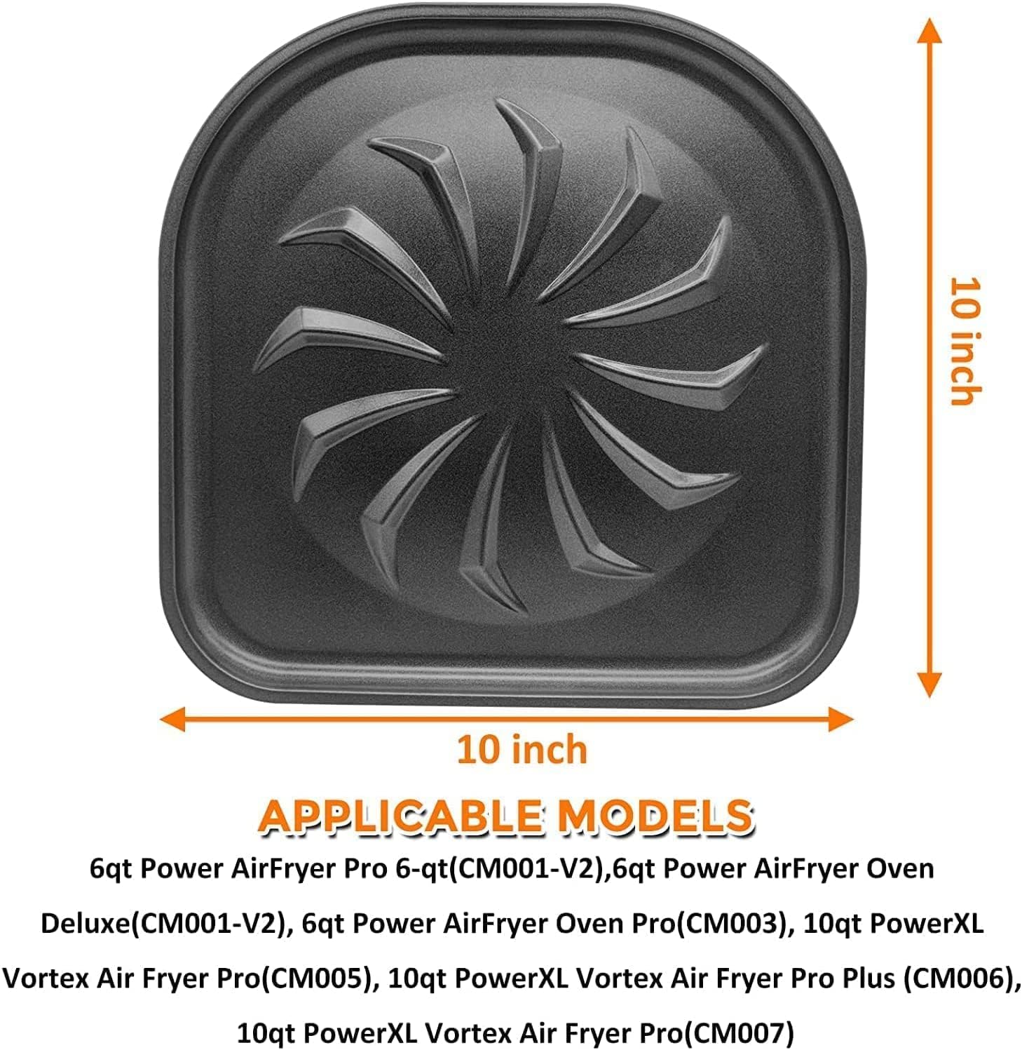 GCQ 2 PCS Drip Tray for 6QT 10QT PowerXL Vortex Air Fryer Pro Oven, Air Fryer Replacement Parts Accessories for PowerXL Air Fryers, Non-Stick Drip Pan