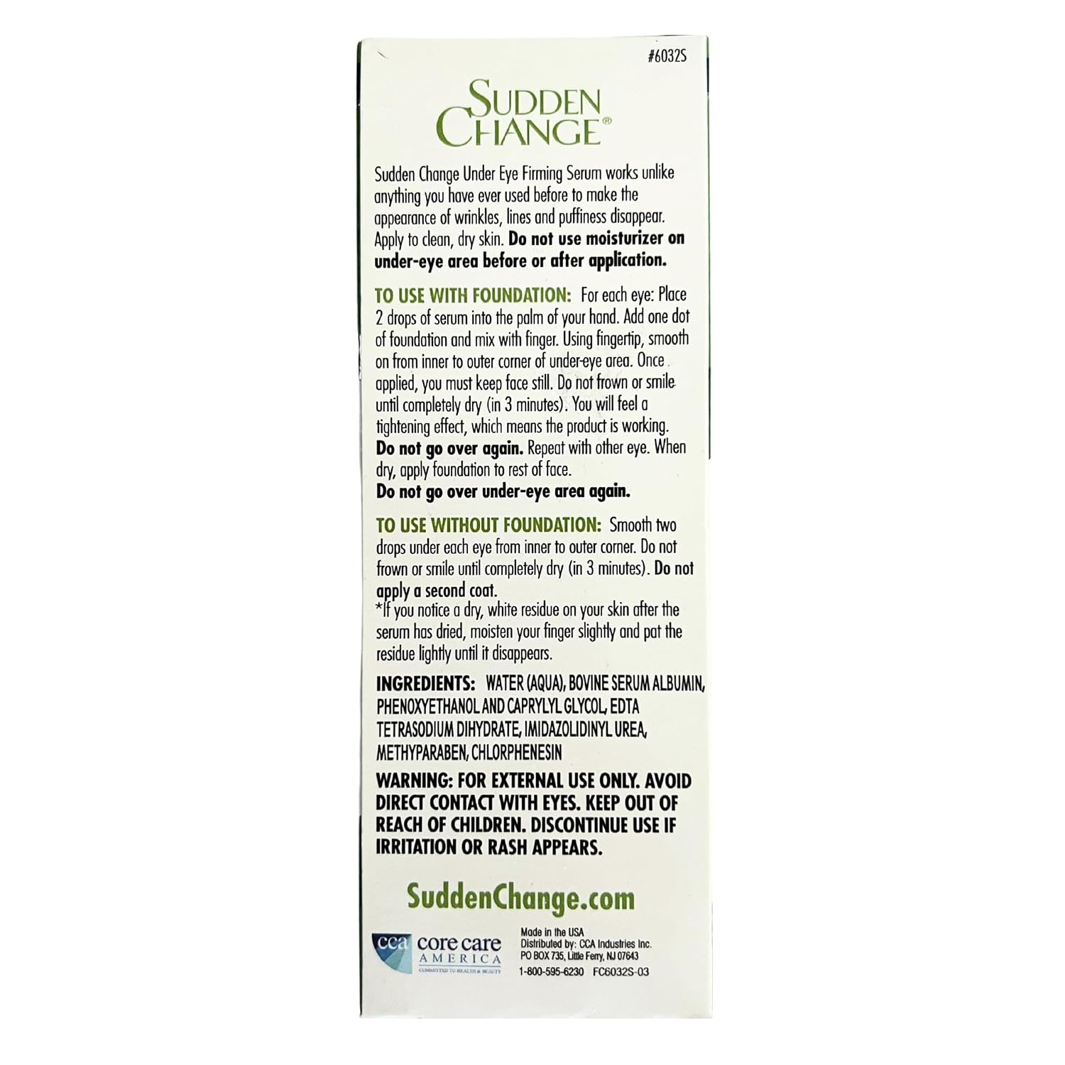 Sudden Change Instant Under-Eye Firming Serum, Fast-Acting (023 oz, 2PK) | Targets Under Eye Bags, & Puffiness and Reduces the Appearance of Fine Lines & Wrinkles Fast Acting Results in Minutes