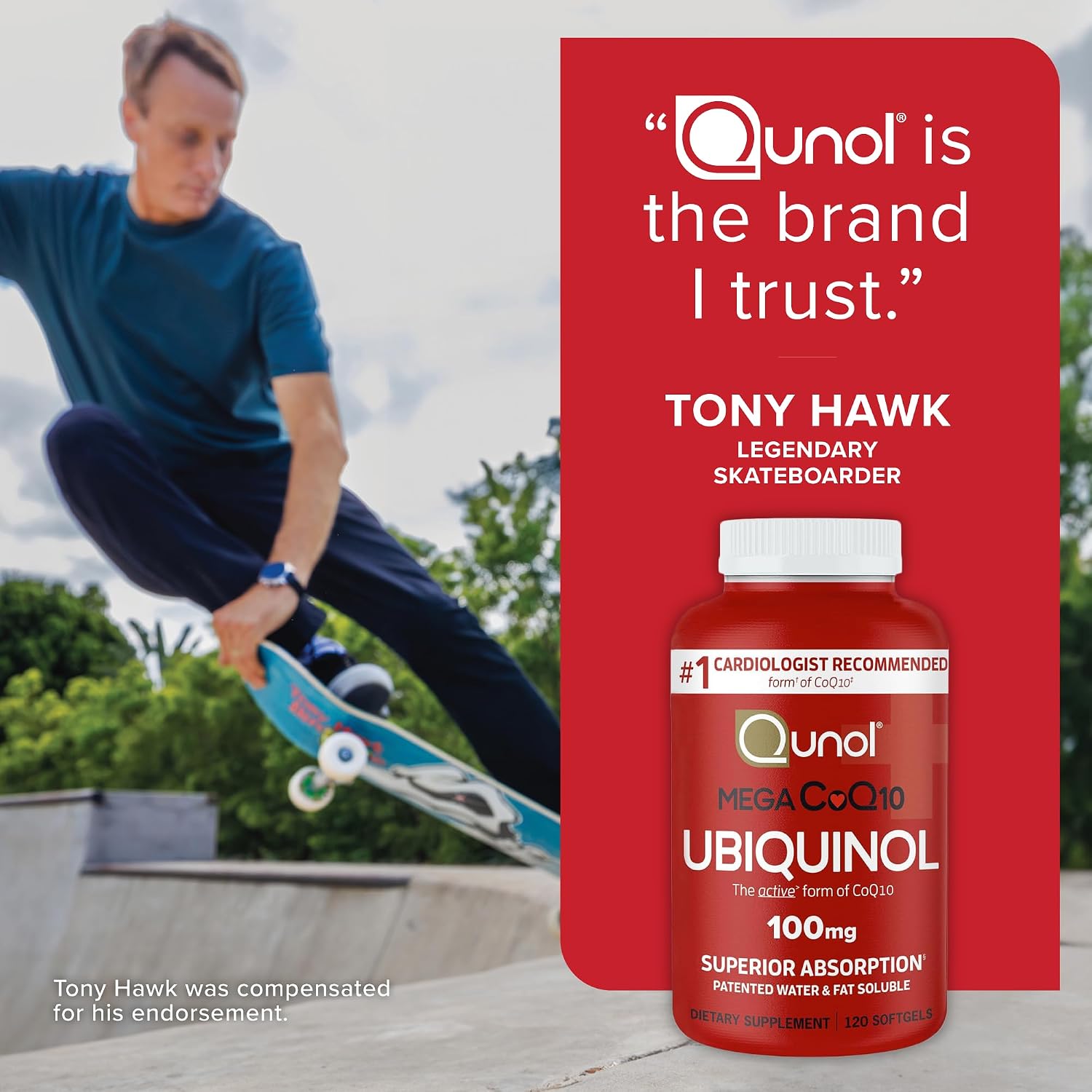 Qunol Mega Ubiquinol CoQ10 100mg, Superior Absorption, 100 Softgels | #1 Cardiologist Recommended Supplement for Heart Health, Coenzyme Q10 Supplement to support Vascular Health & Cellular Energy